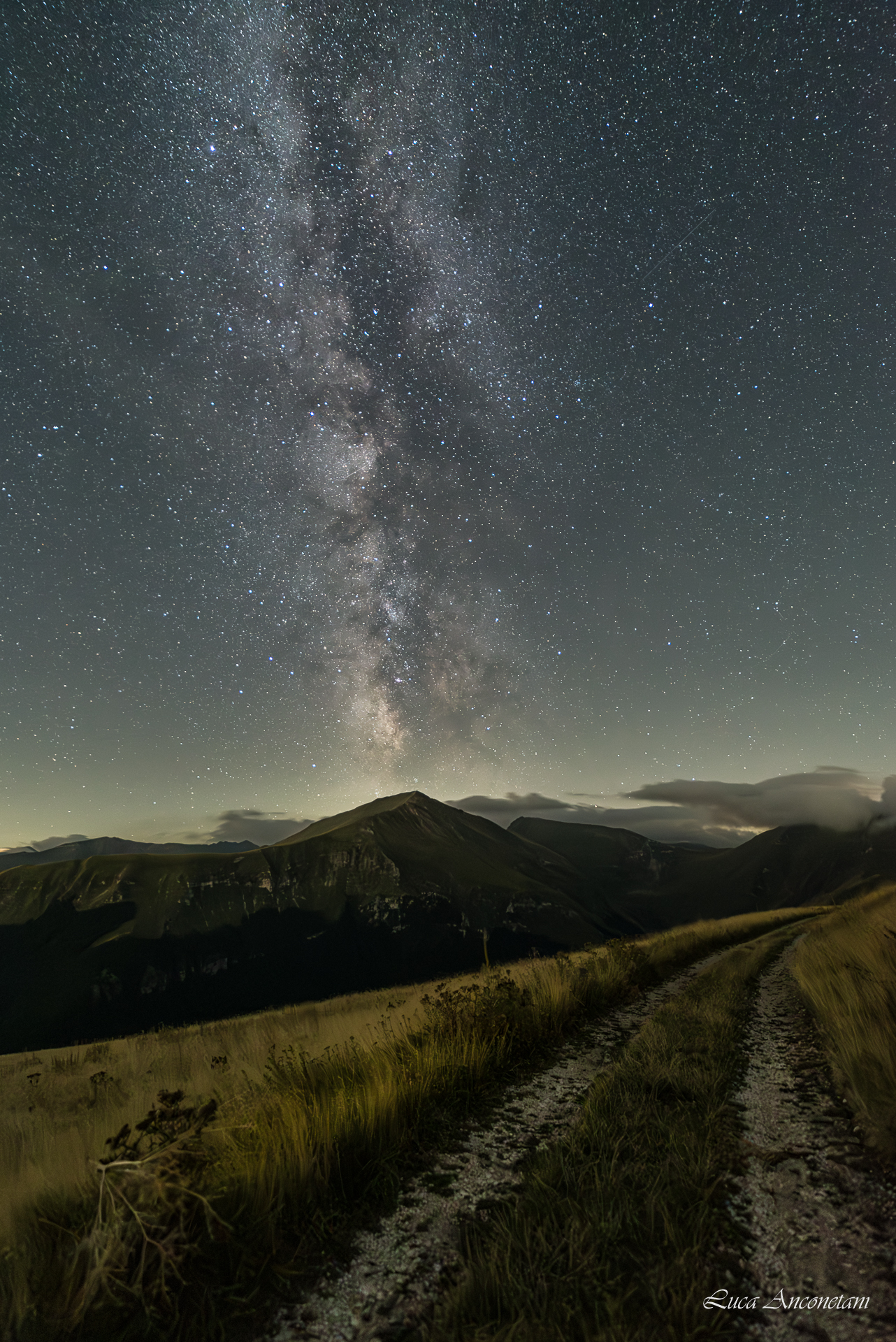 night milky way landscape stars appennino sibillini italy marche region path, Anconetani Luca