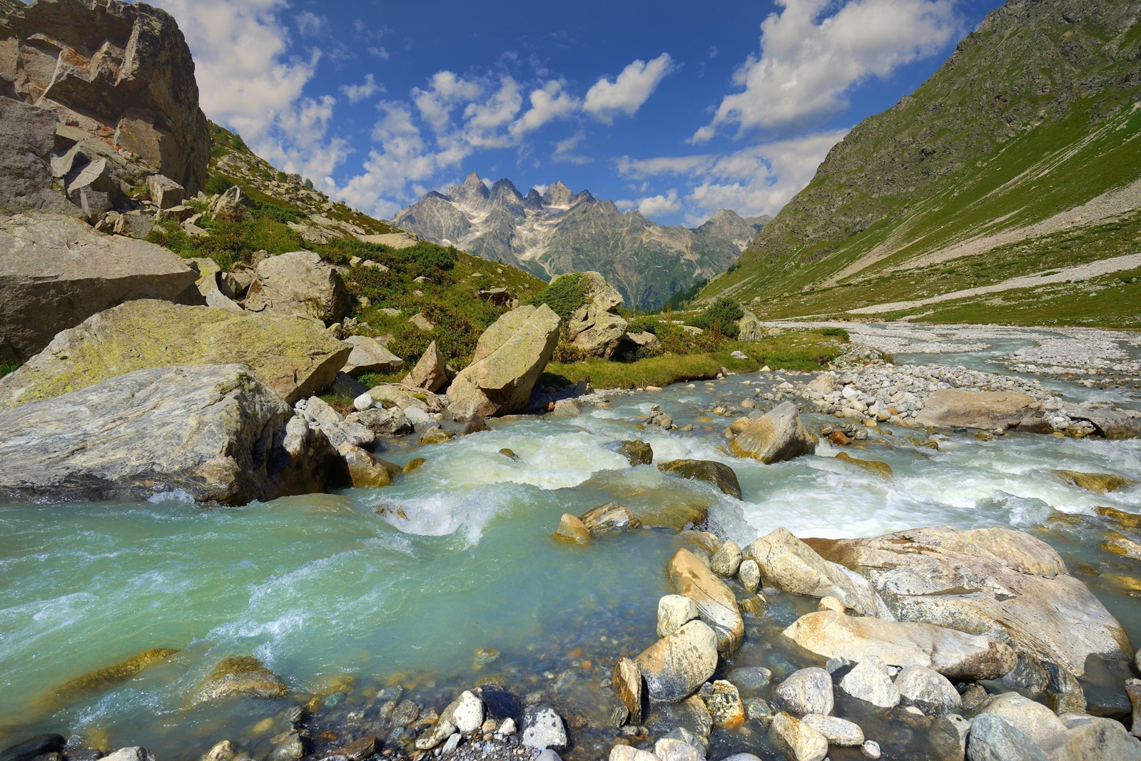 горы лето кавказ река, Александр Жарников