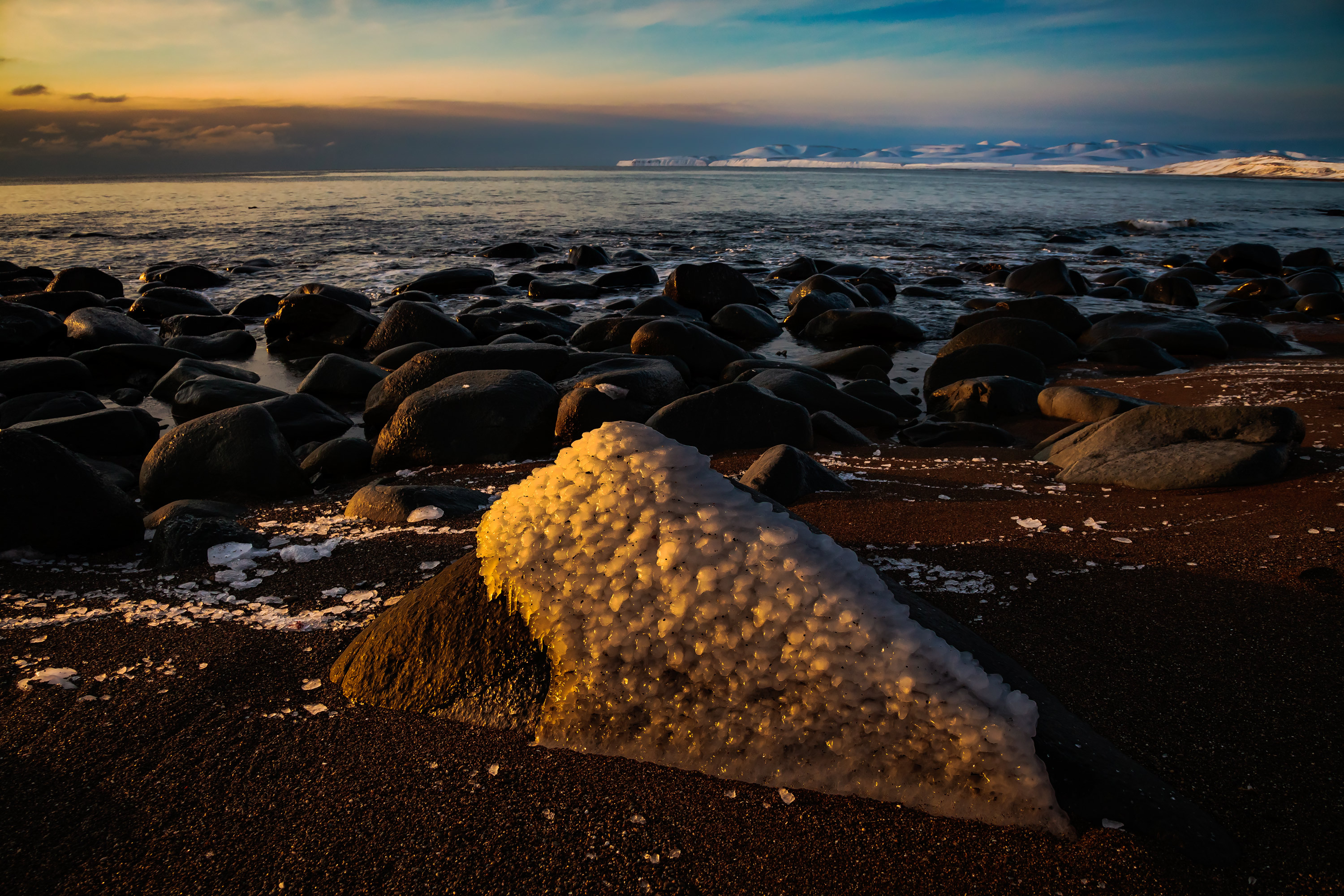 остров беринга, лёд, камни, тихий океан, берег, Уткин Дмитрий