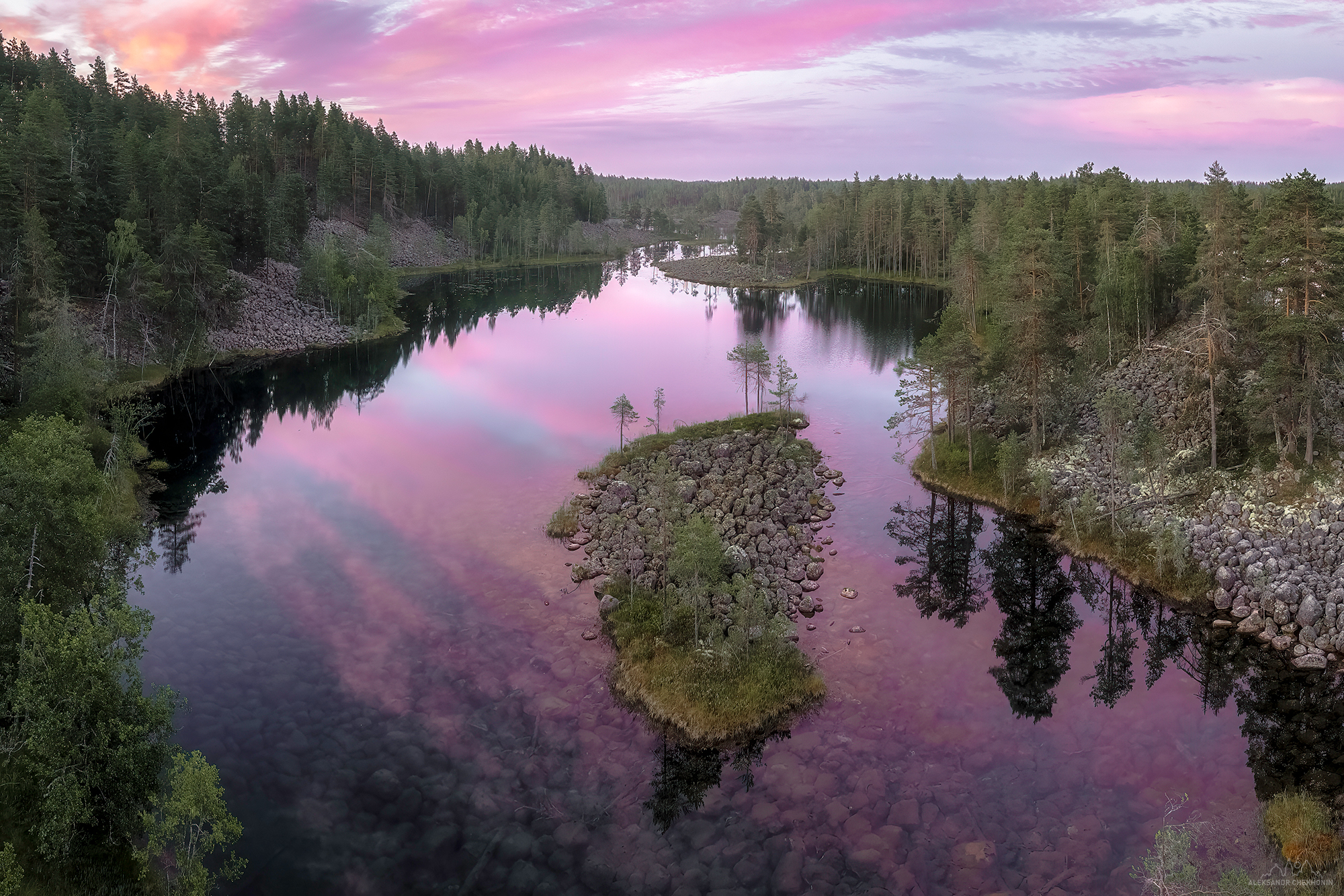 Карелия, Озовая гряда, рассвет, Чехонин Александр