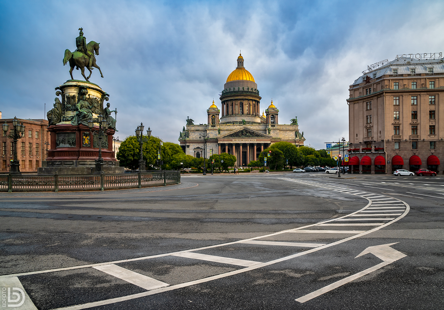 собор, исаакий, площадь, утро, Дмитрий Бакулин