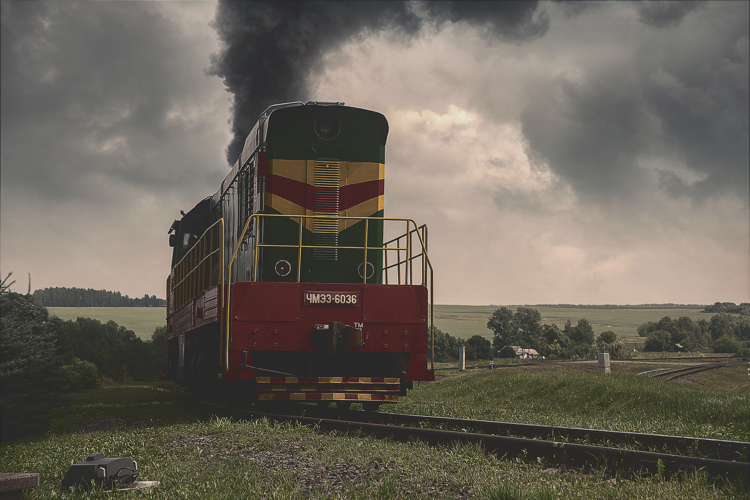 тепловоз, маневровый, железная дорога, лето, Соломатин Борис