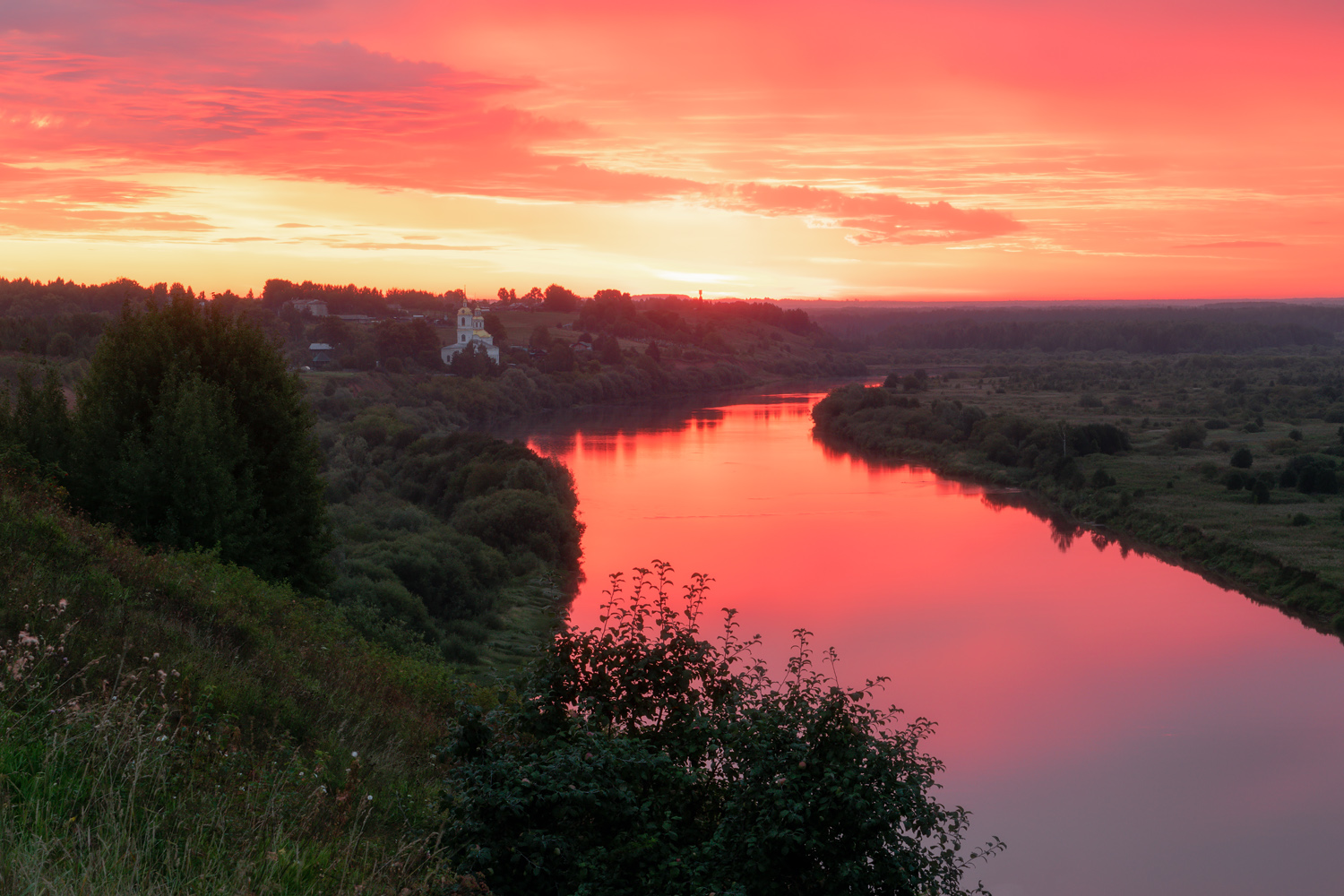 август, рассвет, река, церковь, яблочный, спас, Архипкин Александр