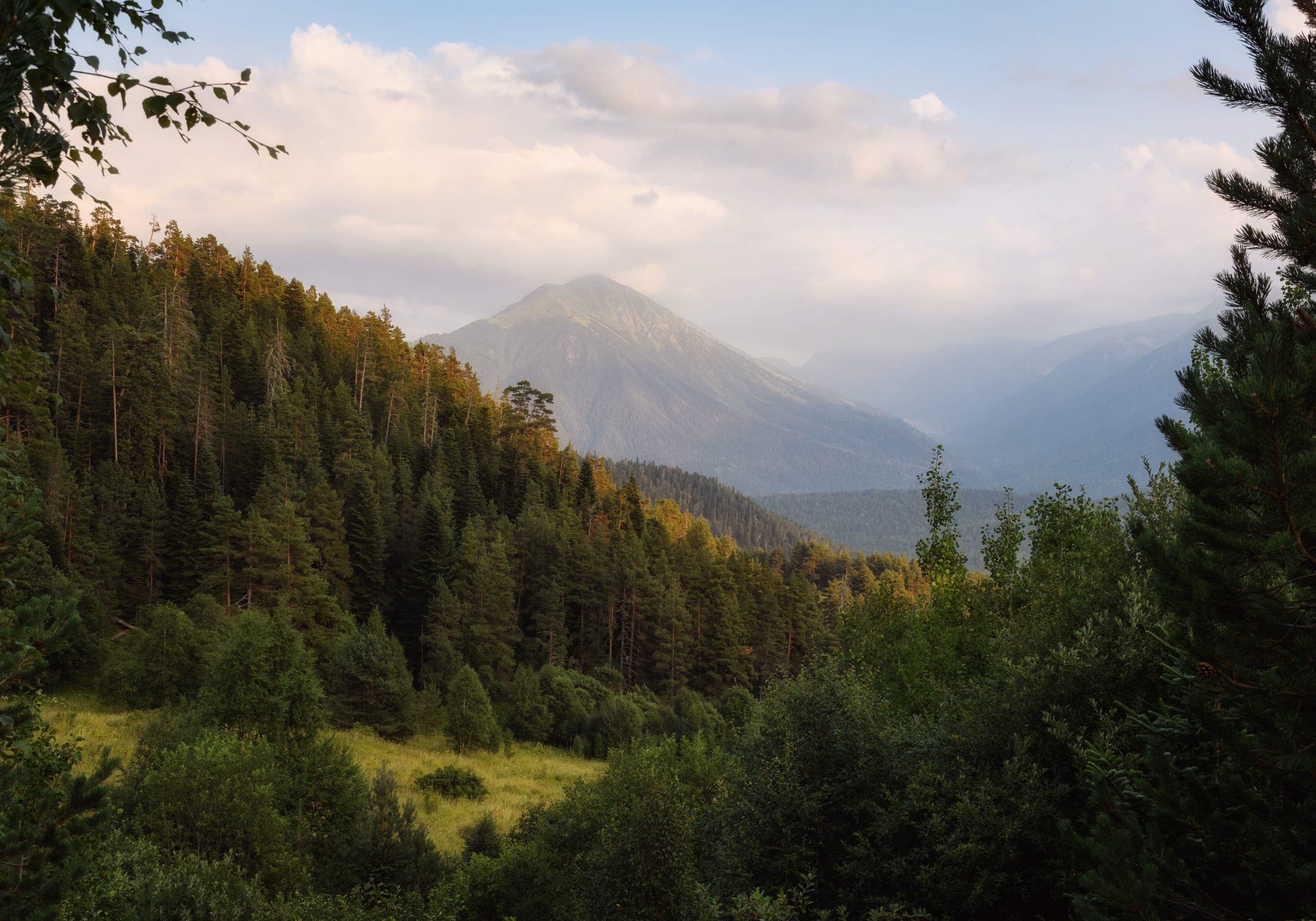 пик смирнова, архыз, горы, горный пейзаж, вечер, Сергей Студнев