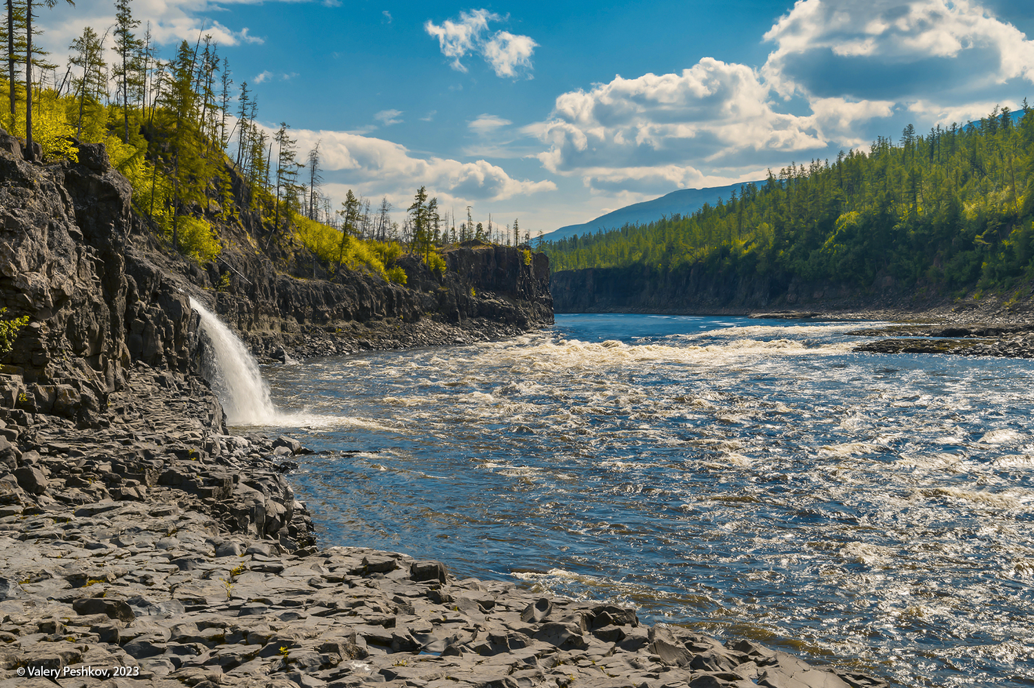 плато путорана, река курейка, водопад, вода, течение, перекаты, каньон, скалы, пороги, владимир коваль, Пешков Валерий