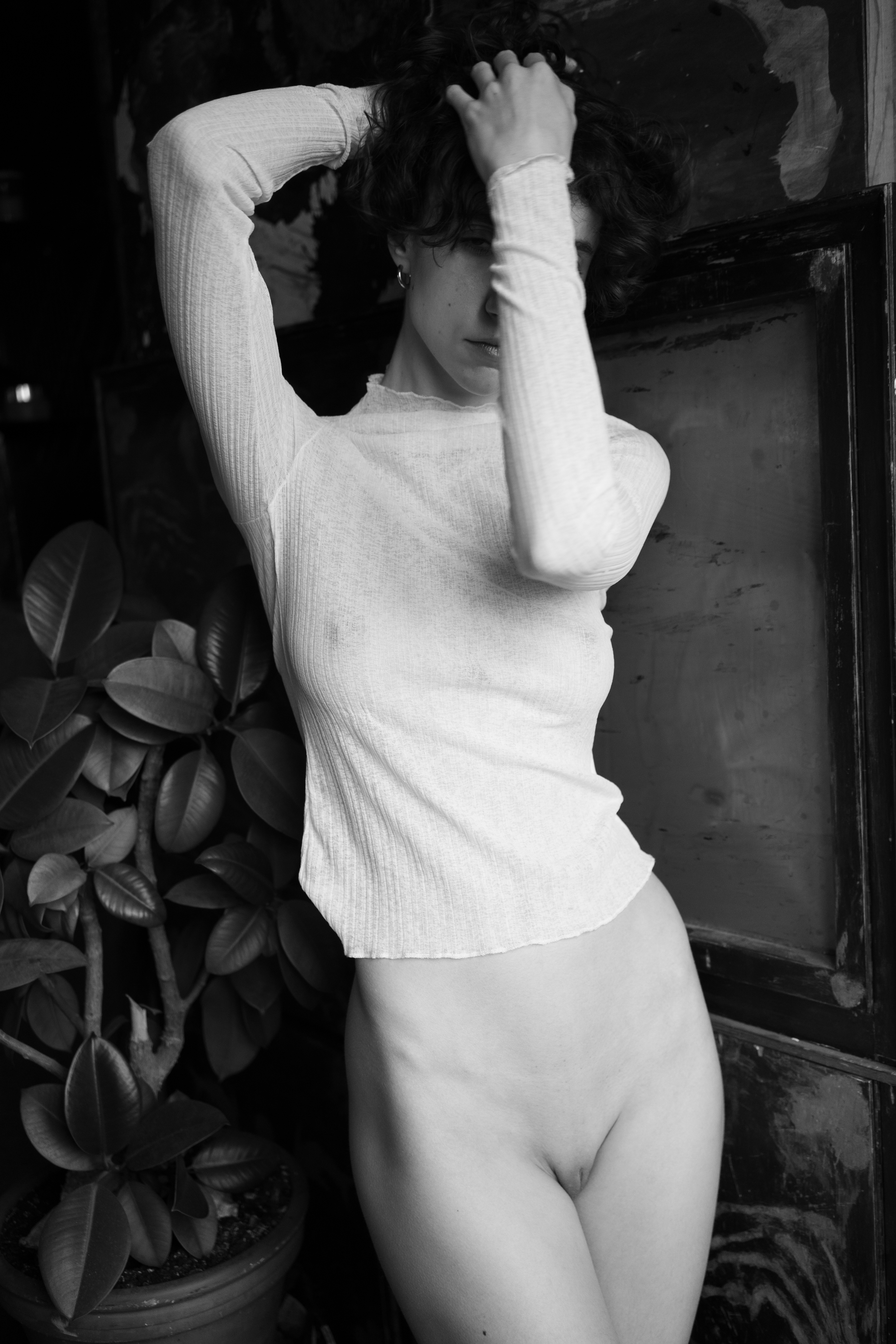 fashion, posing, adult, nude, sensuality, lady, erotic, background, face, breasts, people, portrait, glamour, girl, black, sexy, attractive, pretty, female, model, brunette, hair, beautiful, naked, body, caucasian, beauty, lingerie, elegant, underwear, YA IGOR