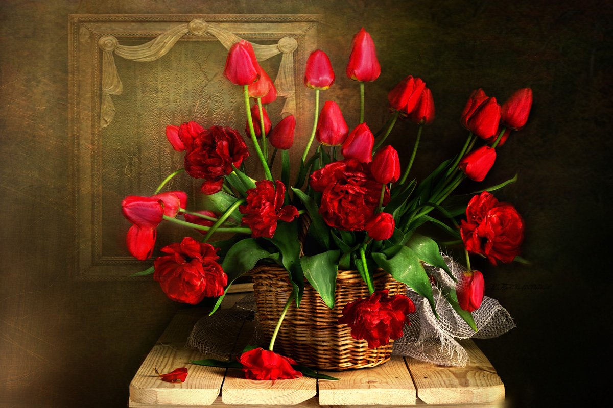 Весна, Натюрморт с цветами, Тюльпаны, Вера Павлухина