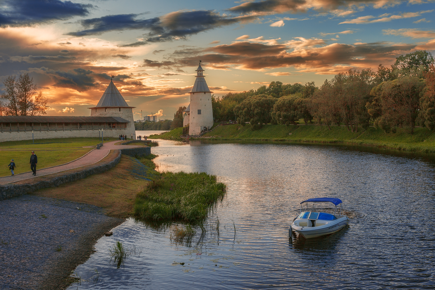 лето, небо, река, природа, Liliya Semenova