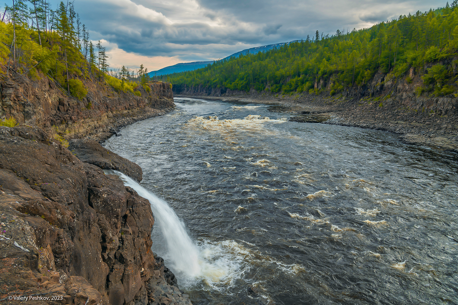 плато путорана, река курейка, водопад, вода, течение, перекаты, каньон, скалы, пороги, владимир коваль, Пешков Валерий