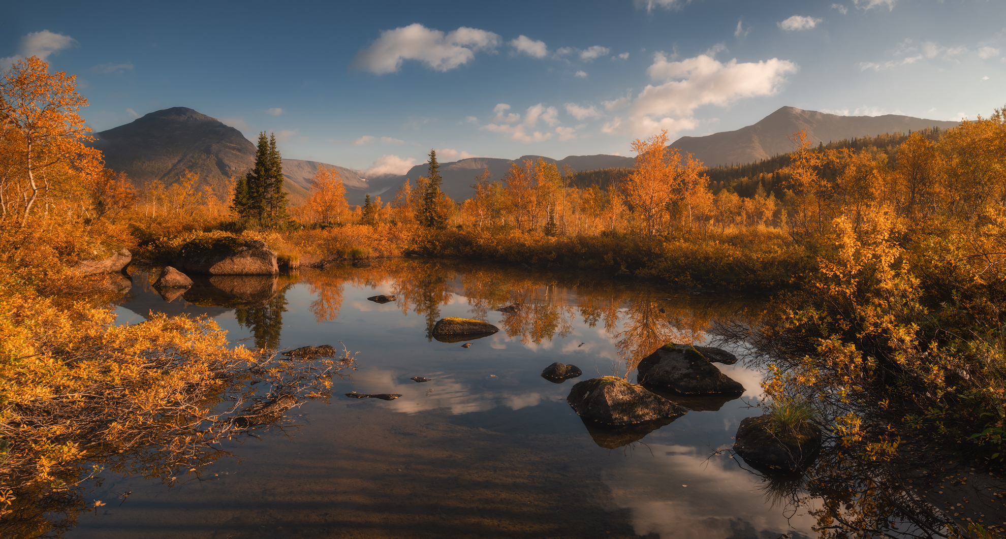 осень,кольский,север, сентябрь,хибины,рассвет,утро,пейзаж,отражение, Истомин Виталий