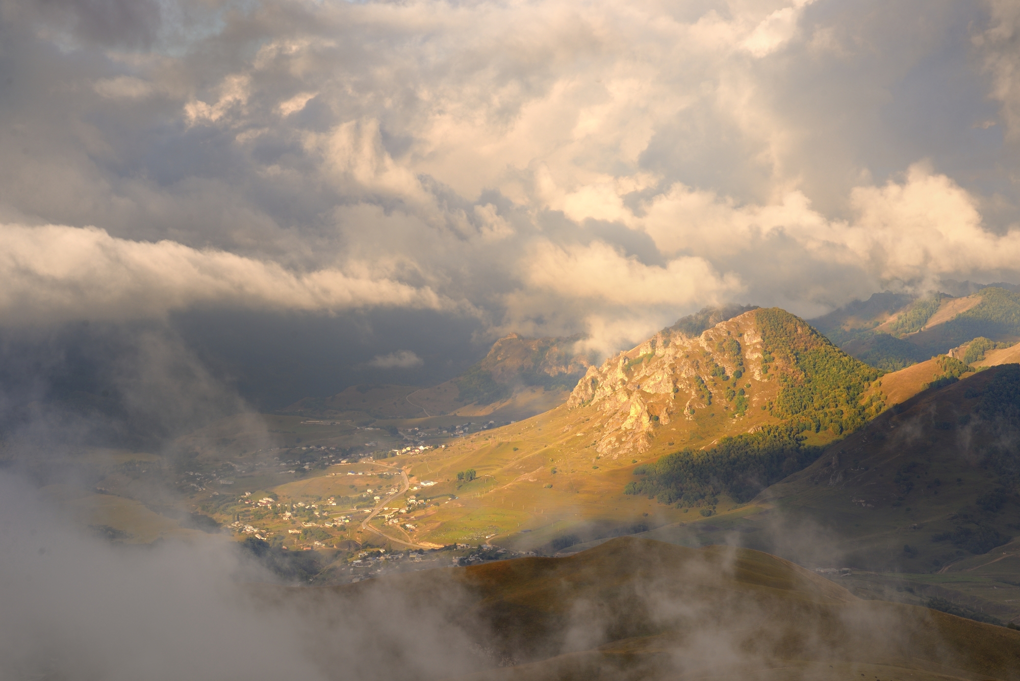 горы осень кавказ рассвет, Александр Жарников