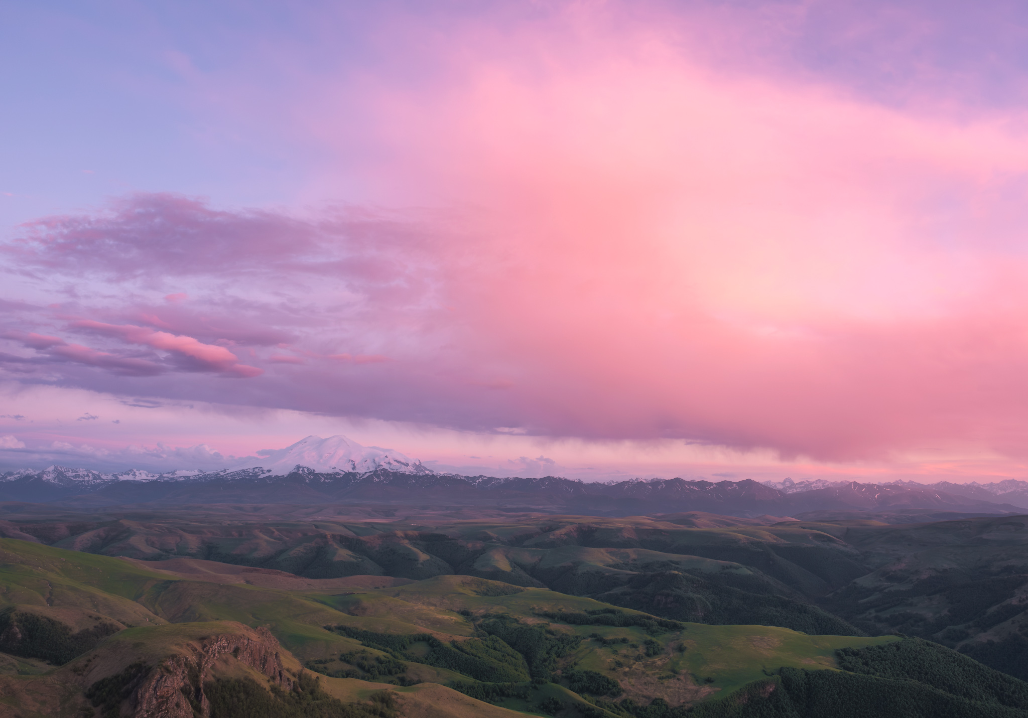 эльбрус, кавказ, горы, закат, облака, Леонтьев Константин