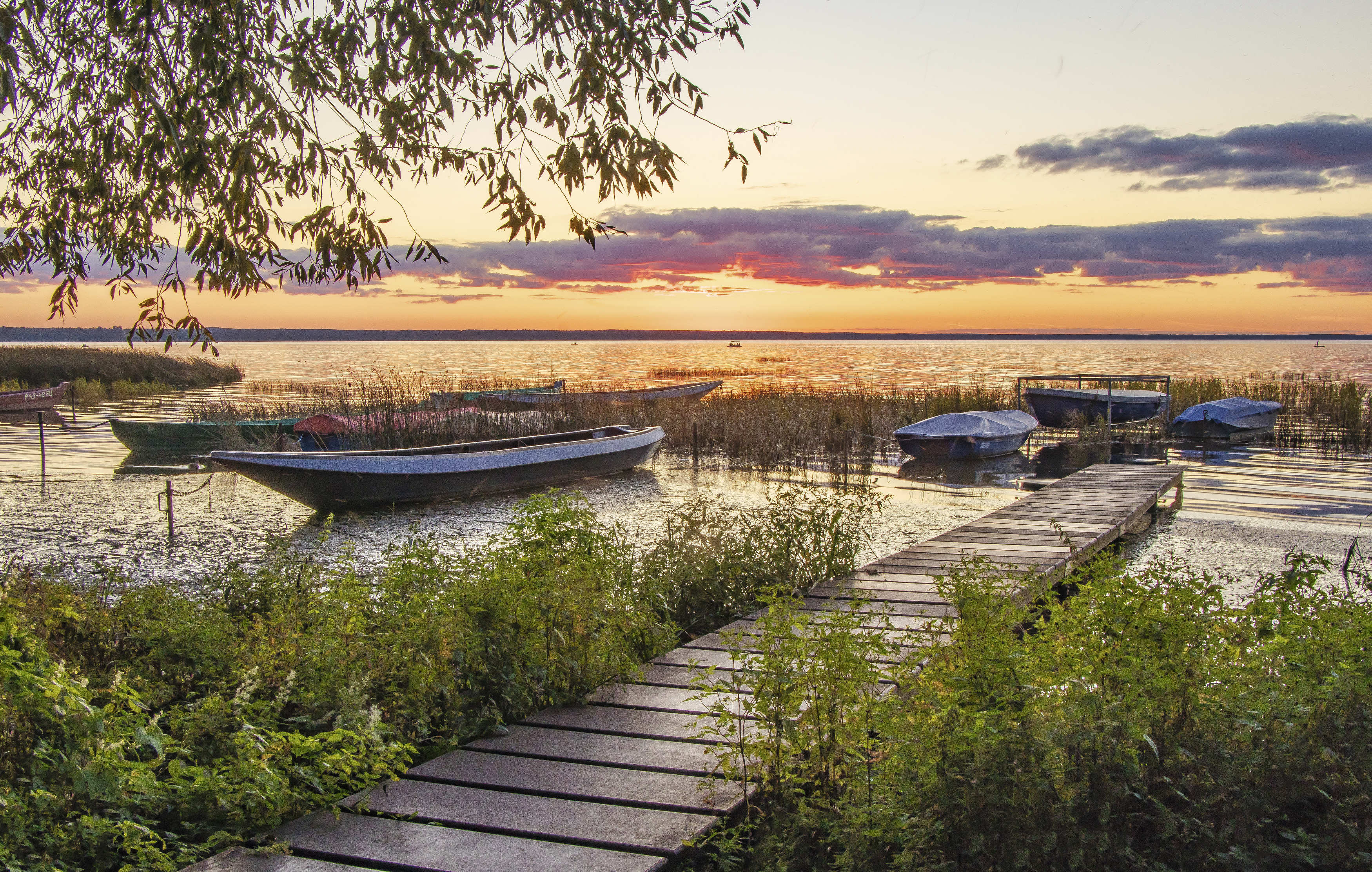 Переславль-Залесский, вечер, закат, лодки, галина новинская