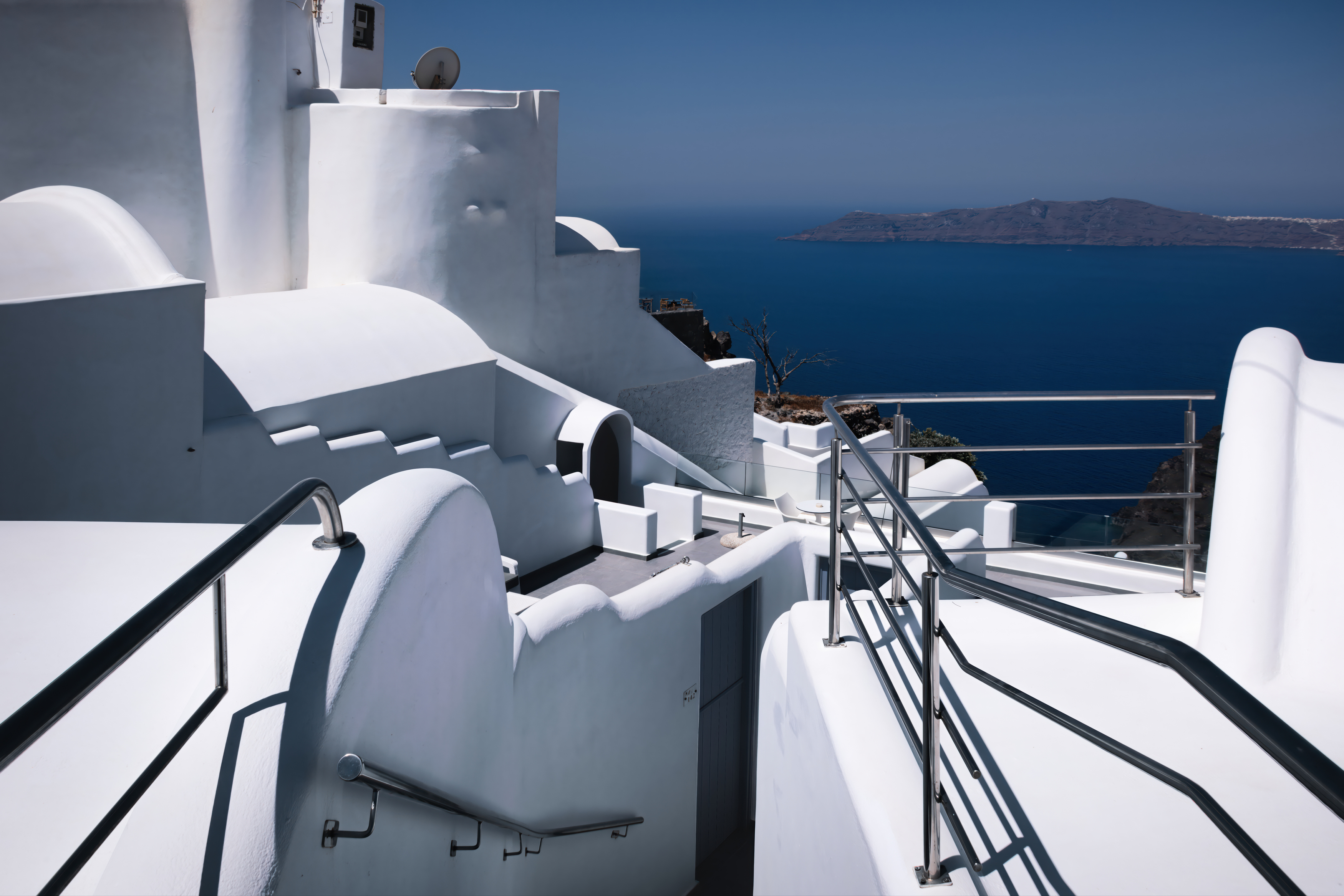 #Sea #Ocean #Coast #Balcony #Island #Building #thira #Santorini #Greece #blue, Shpek Andrey