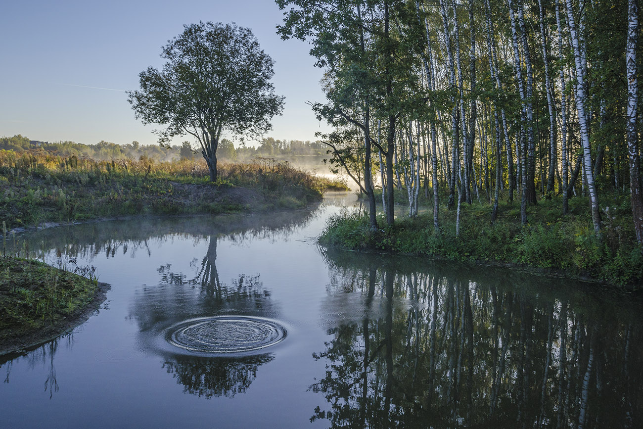 архангельское, утро, отражение, Михаил Агеев