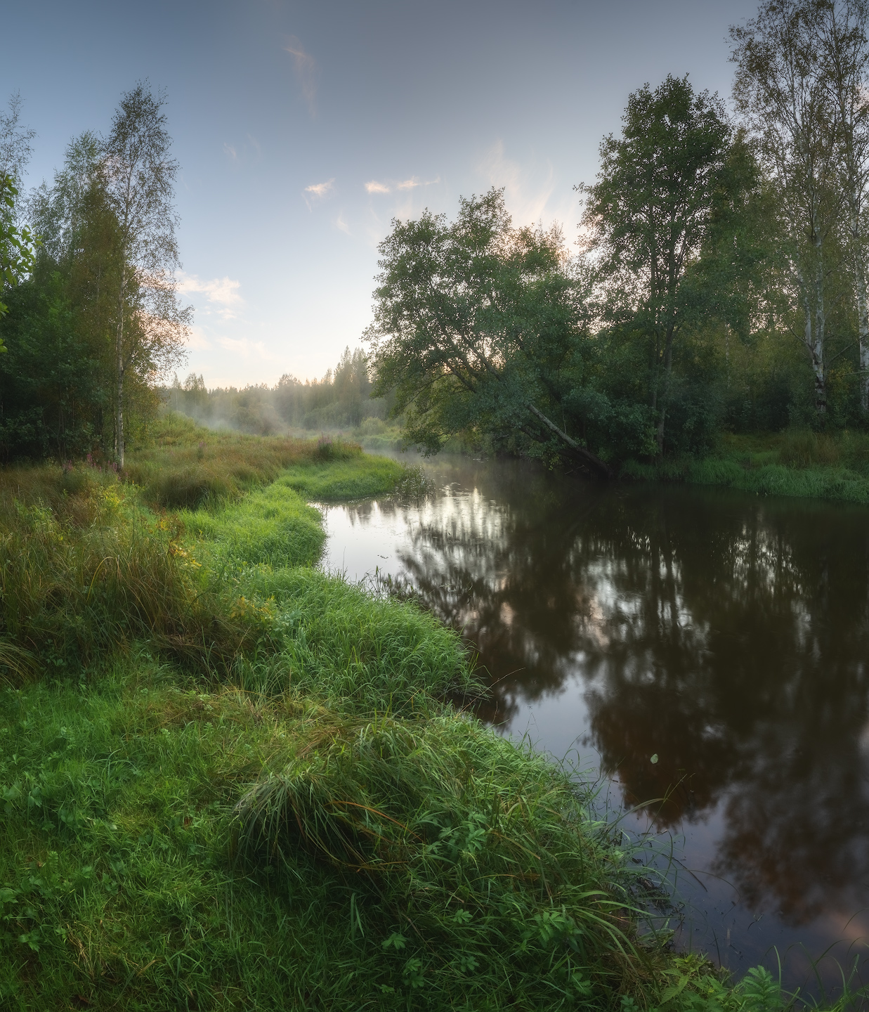 закат, речка, ленобласть, лес, лето, Марголин Алексей