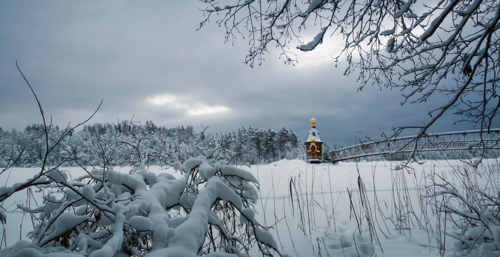 зима пейзаж храм снег, Мурзинов Виктор