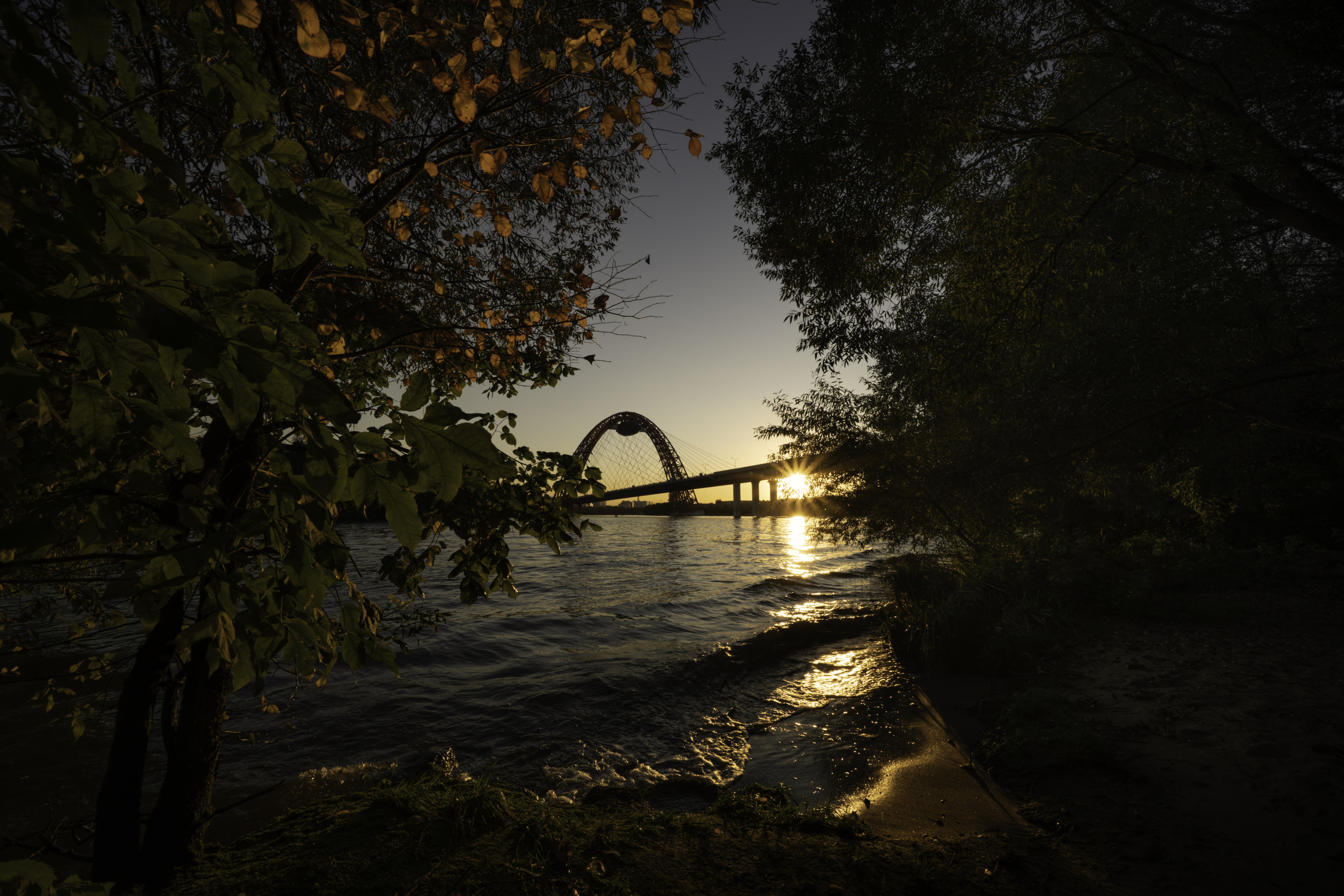 Москва, Серебряный бор, Живописный мост, река Москва, закат, Гаврилов Юрий