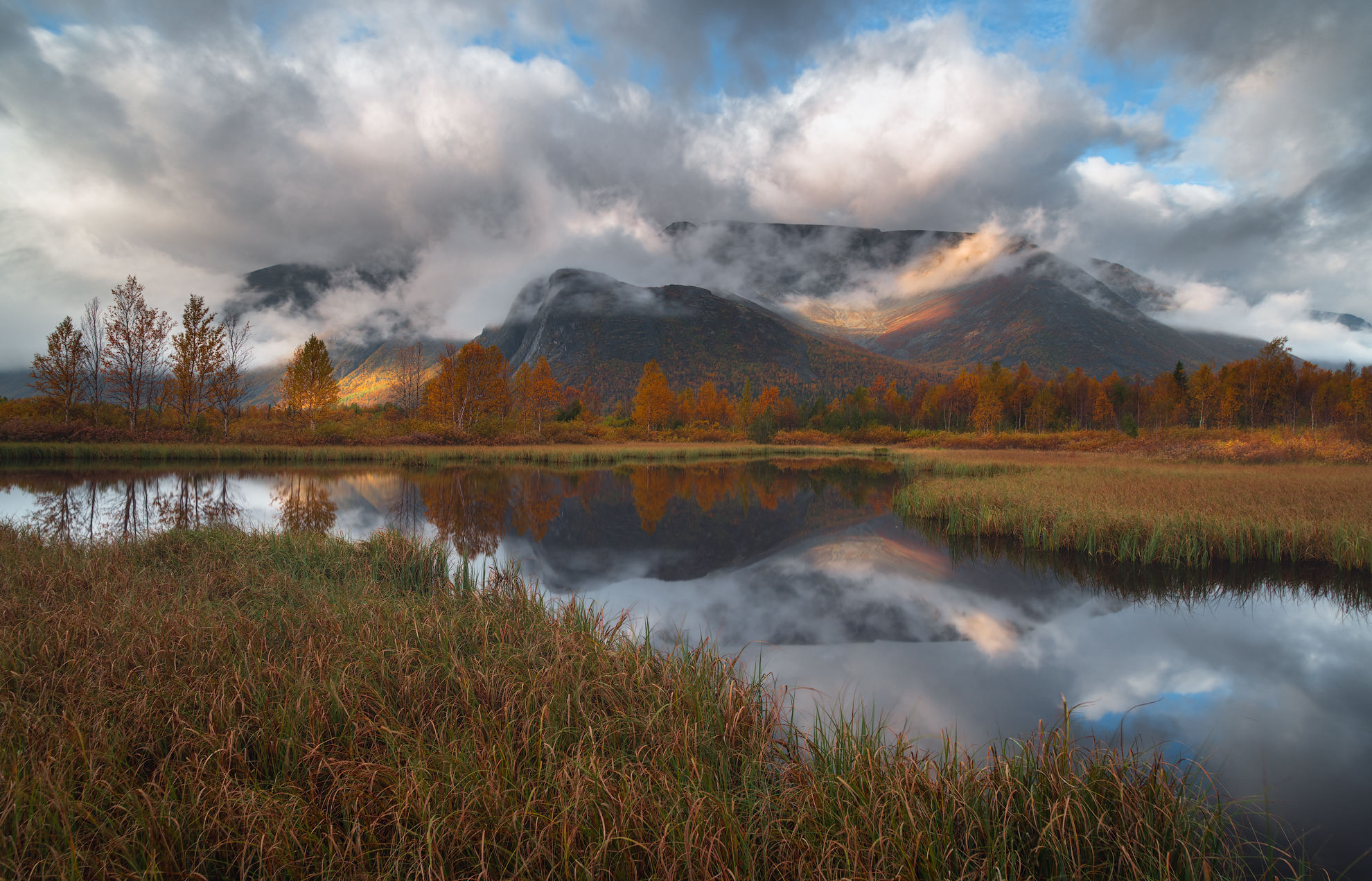 пейзаж, хибины,кольский,север,россия,рассвет,утро,отражение,кировск, Истомин Виталий