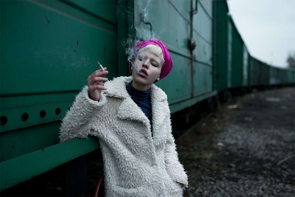 girl, smoke, color, green, sony alpha, a900, colorful, sigma, 35mm,девушка, портрет,, Daria Slonova