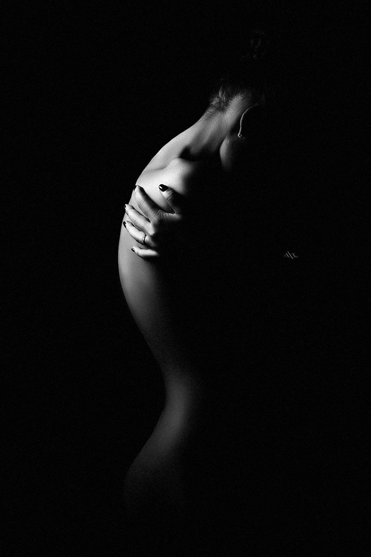 Black and white, Light, Low-key, Mood, Nude, Portrait, Woman, Руслан Болгов (Axe)