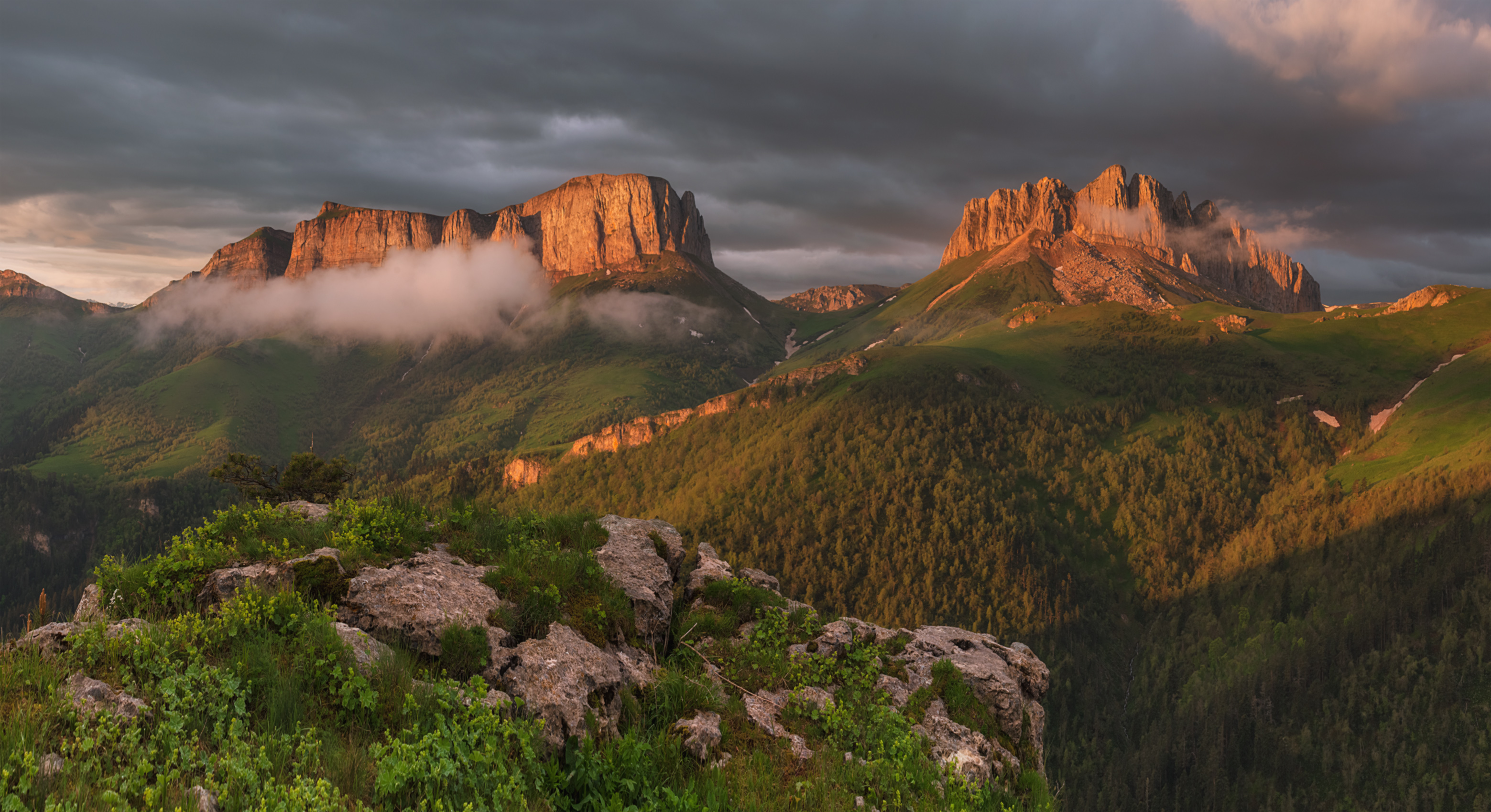 западный кавказ, ачешбок, лето, июнь , рассвет, Мысливцев Николай