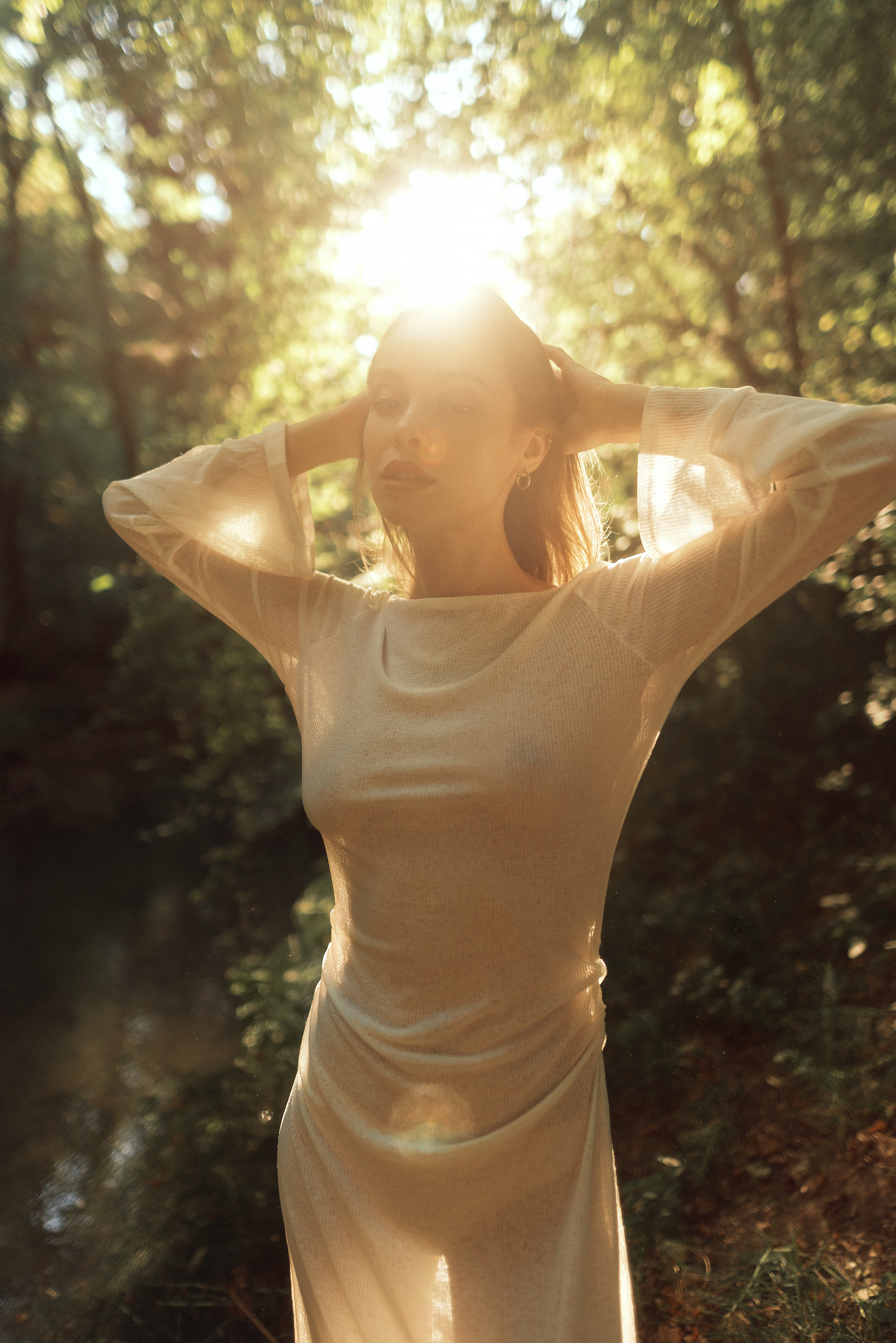 портрет, девушка, лето, лес, вода, Александр Кислов