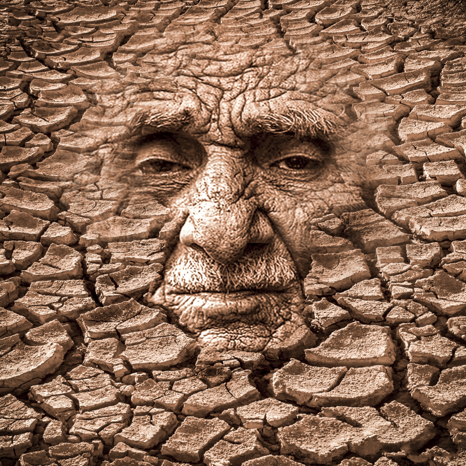 арал , пустыня , такыр , старик, сюрреализм , двойная экспозия,  SaidArt