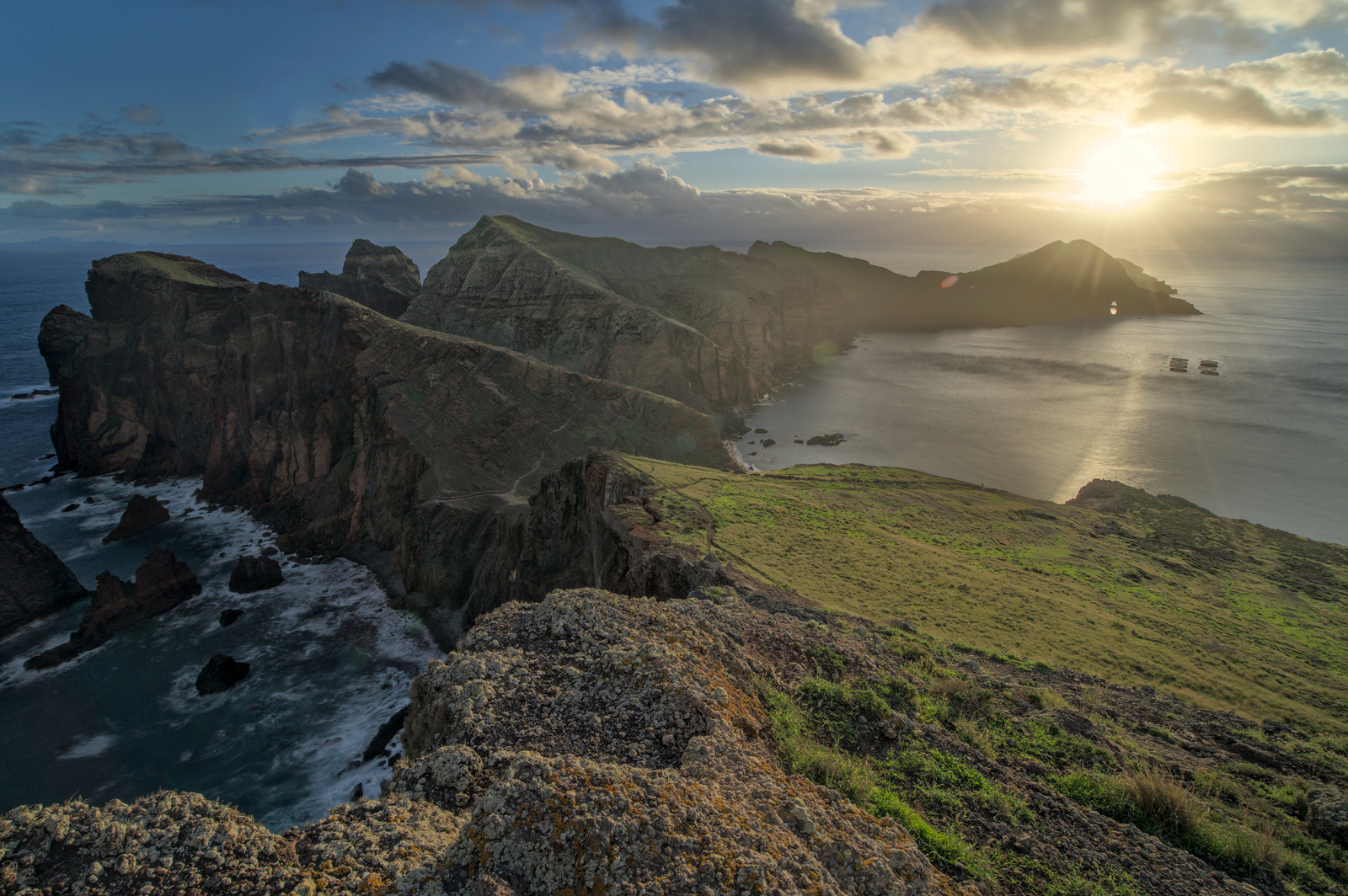 Madera, sunrise, cliffs, seaview, sun, rocks, Rafal