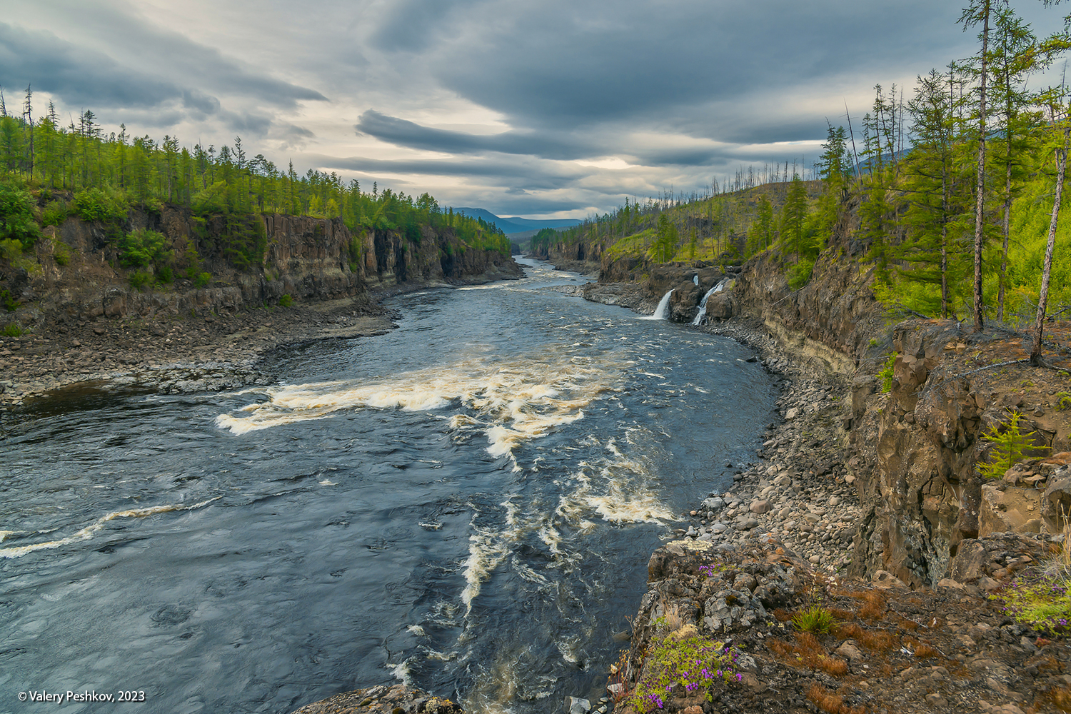 плато путорана, река курейка, вода, течение, перекаты, каньон, скалы, пороги, владимир коваль, Пешков Валерий