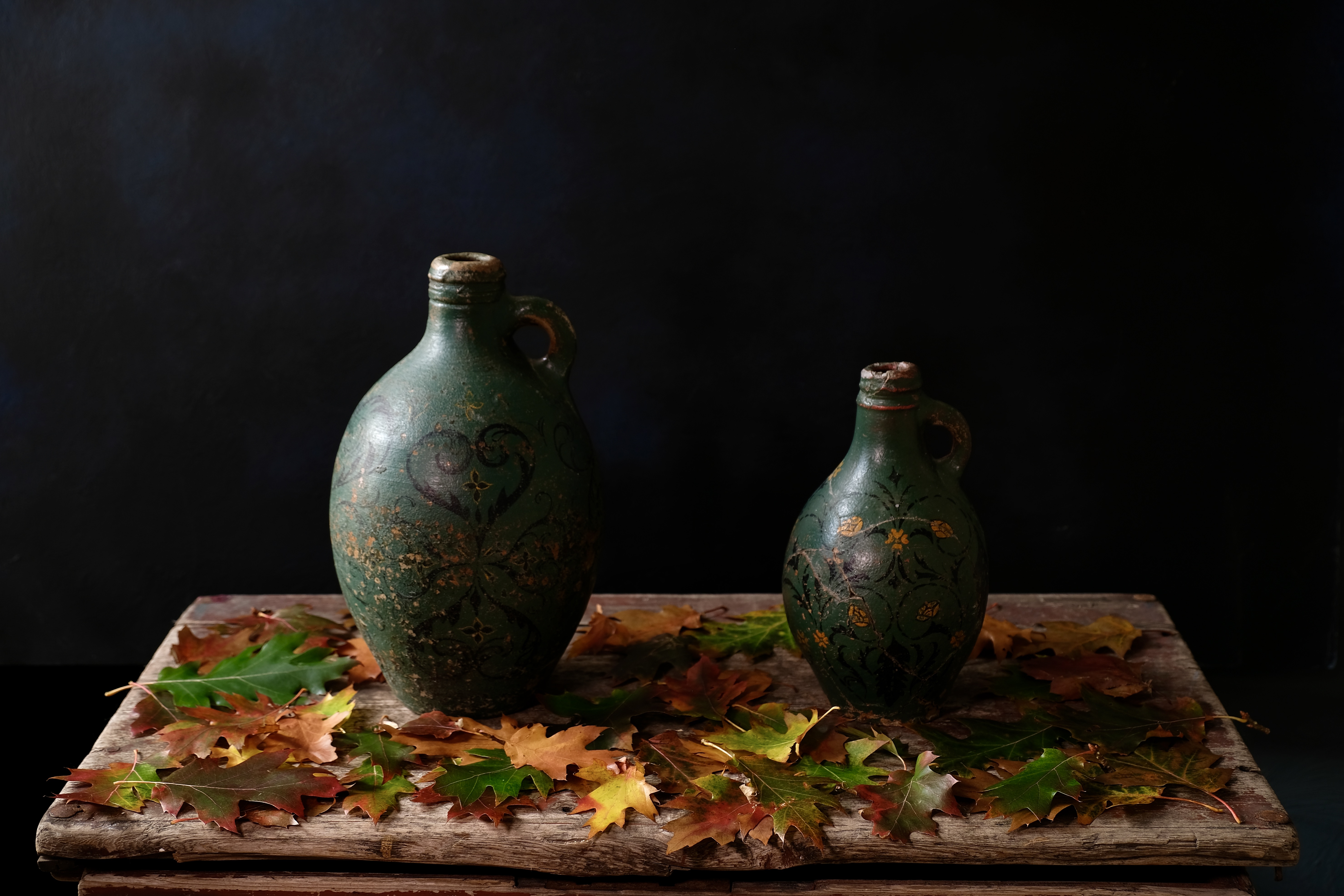 Still life, Autumn, Colors, Jug, Leaf, Mood, Old, , Povarova Ree Svetlana