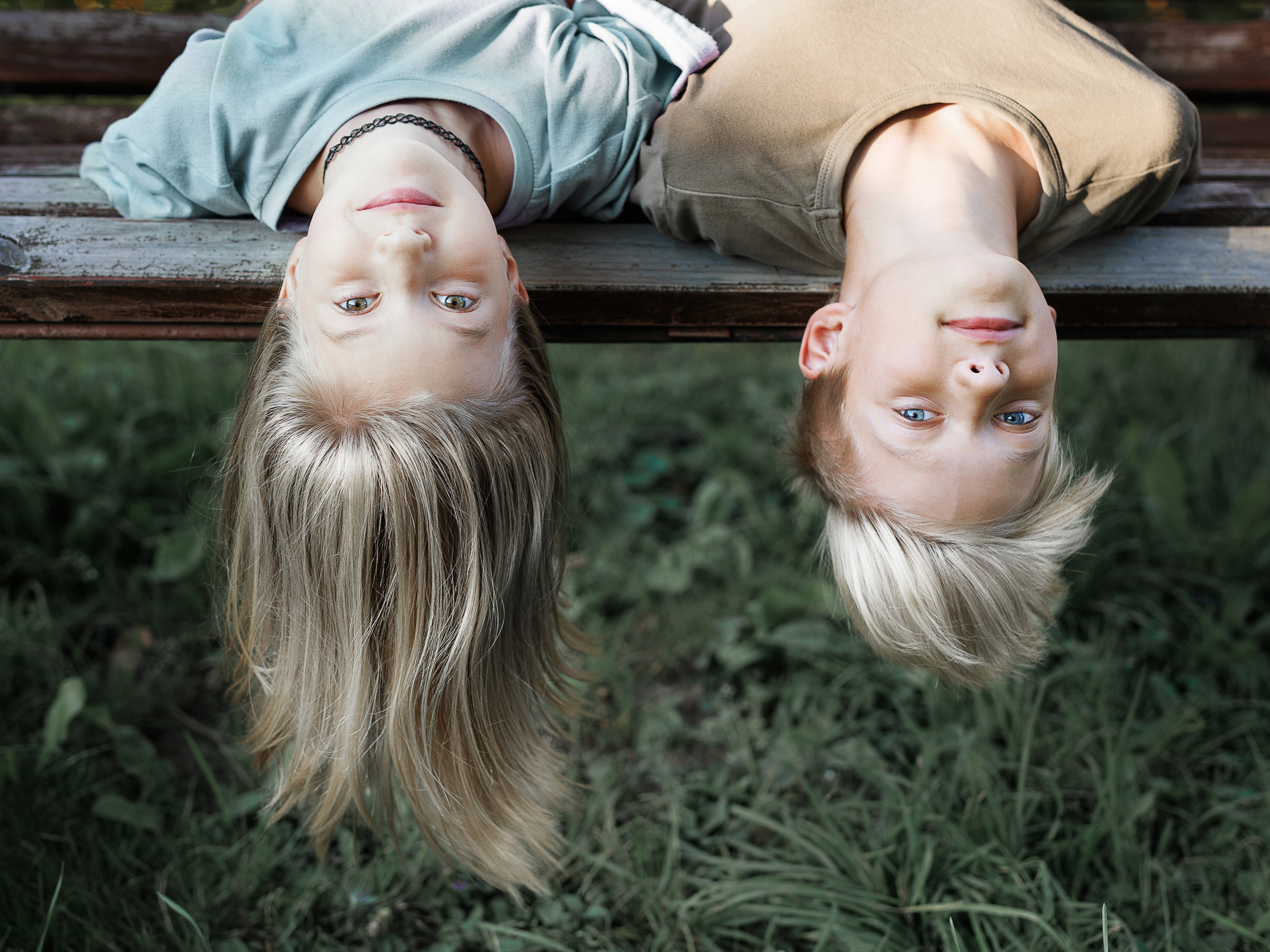 близнецы, лица, портрет, цвет, печать, дача, блондин, качели,, Ведмеденко Оксана