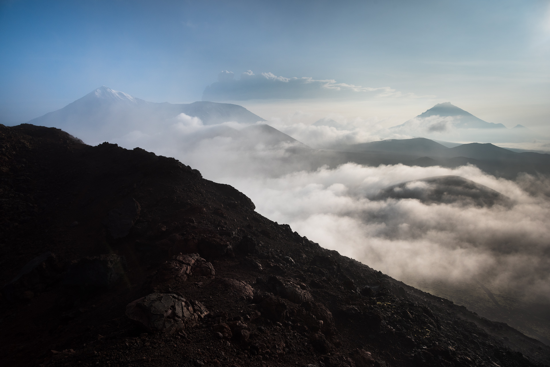 горы, вулкан, камчатка, рассвет, mountains, volcano, kamchatka, sunrise, Дмитрий