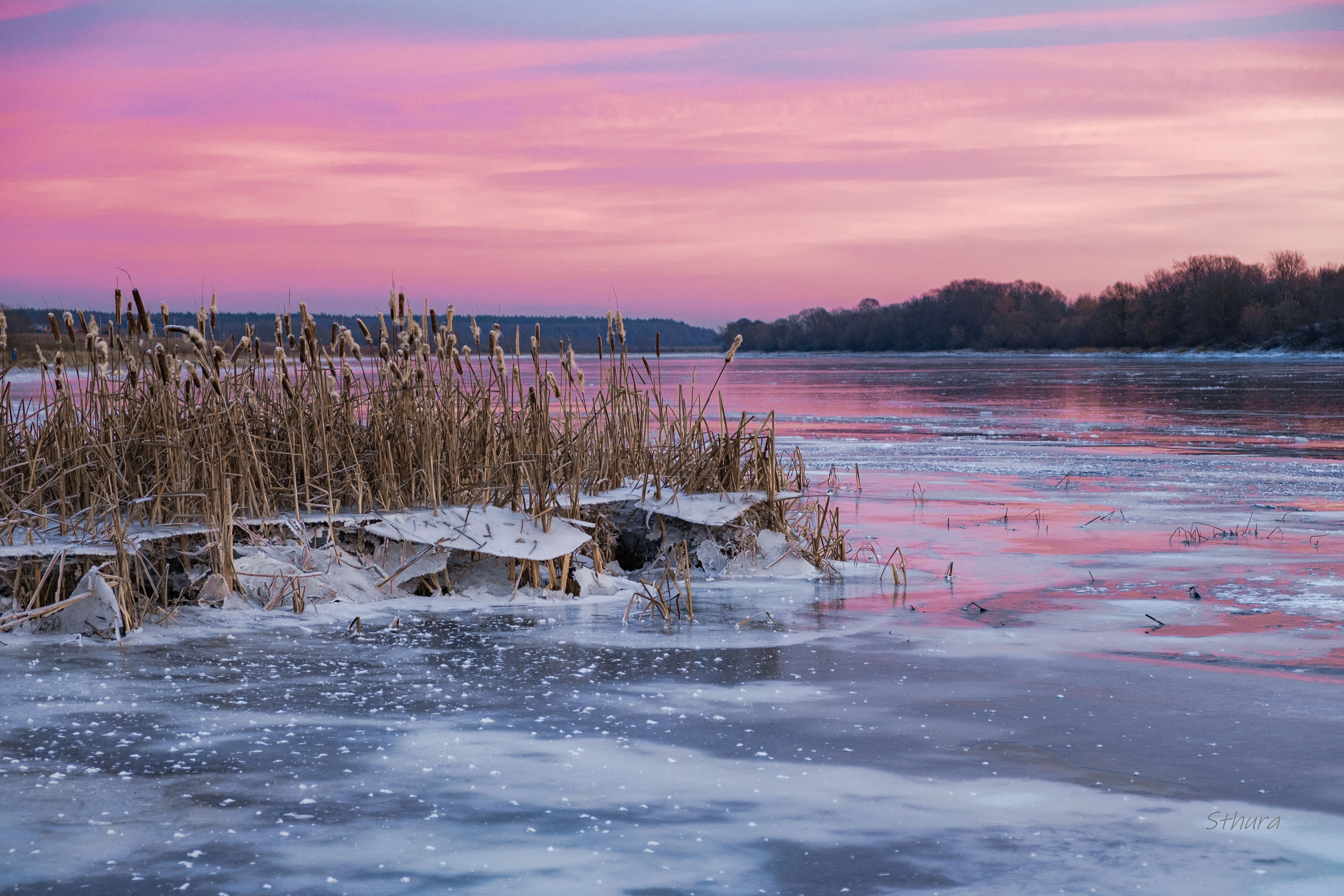осень предзимье озеро лёд природа пейзаж, Александр Строков