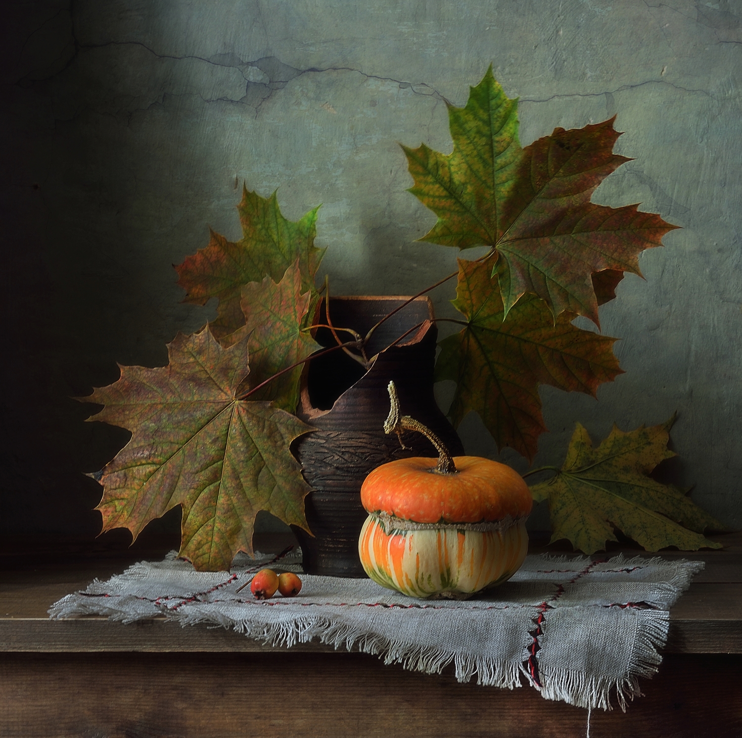натюрморт,осень,листья,клен,тыква, Наталия К