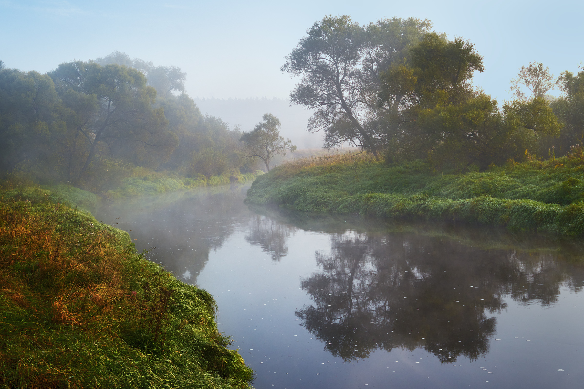 осень, река истра, туман, Медведев Александр