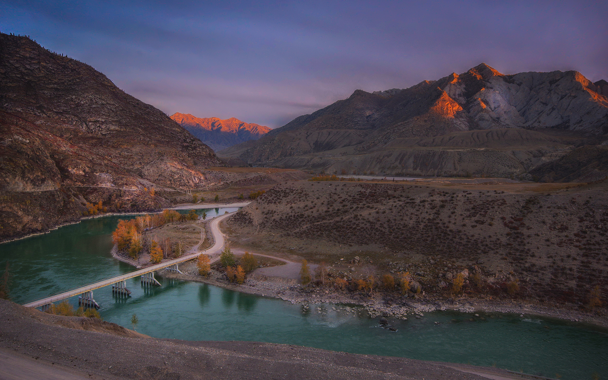алтай, осень, река, катунь, рассвет, утро, сумерки, Чичкин Валерий