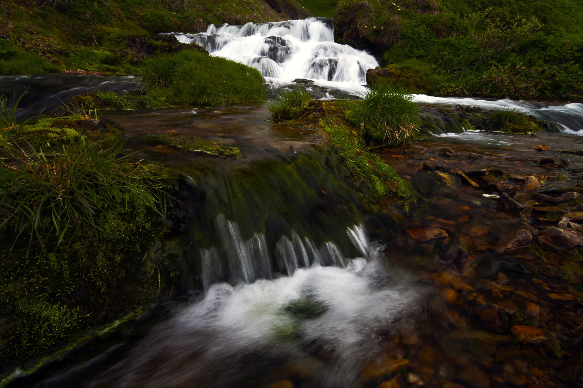 водопад, ручей, вода, командоры, Уткин Дмитрий