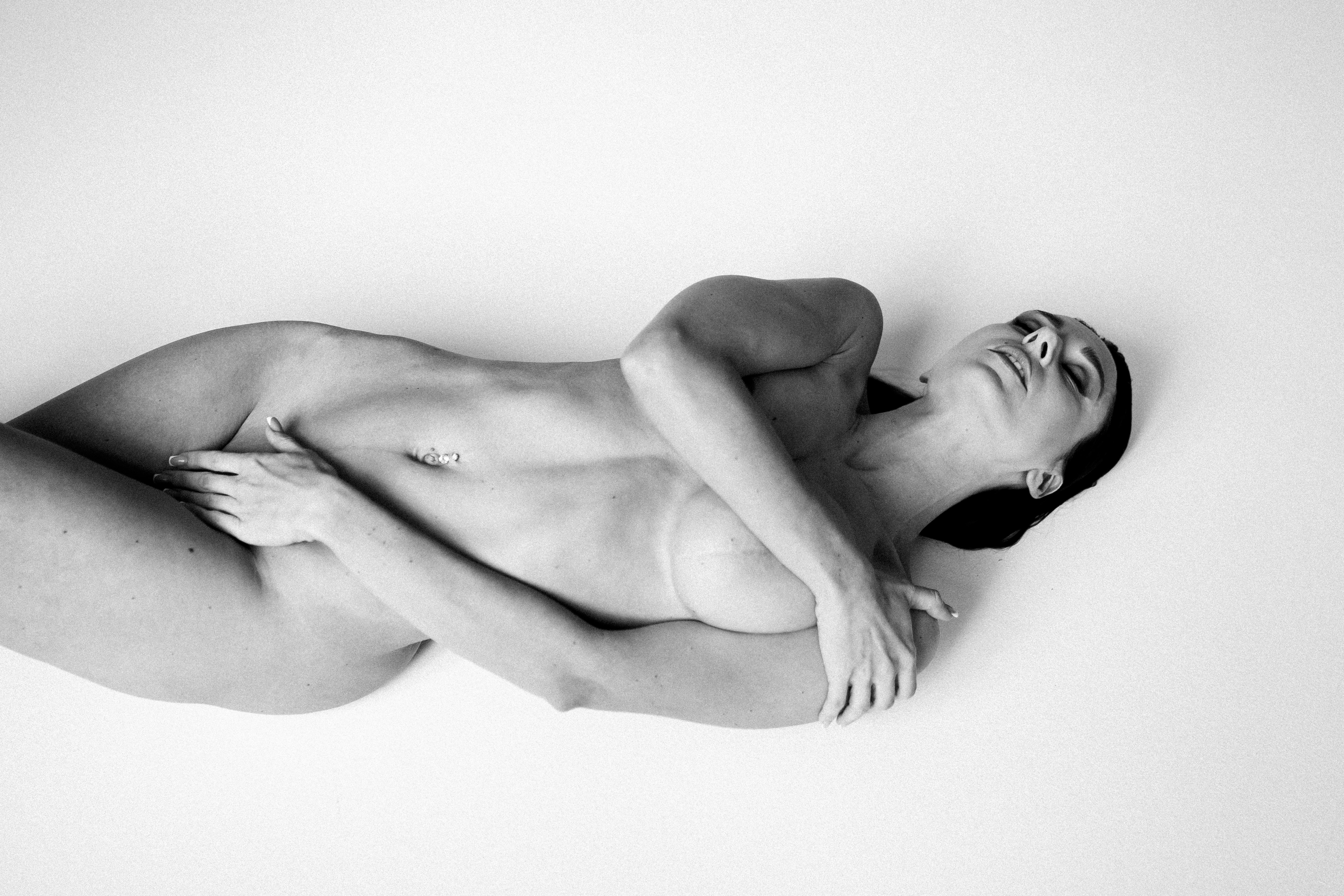 girl, portrait, black and white, nude, model, Балезин Евгений