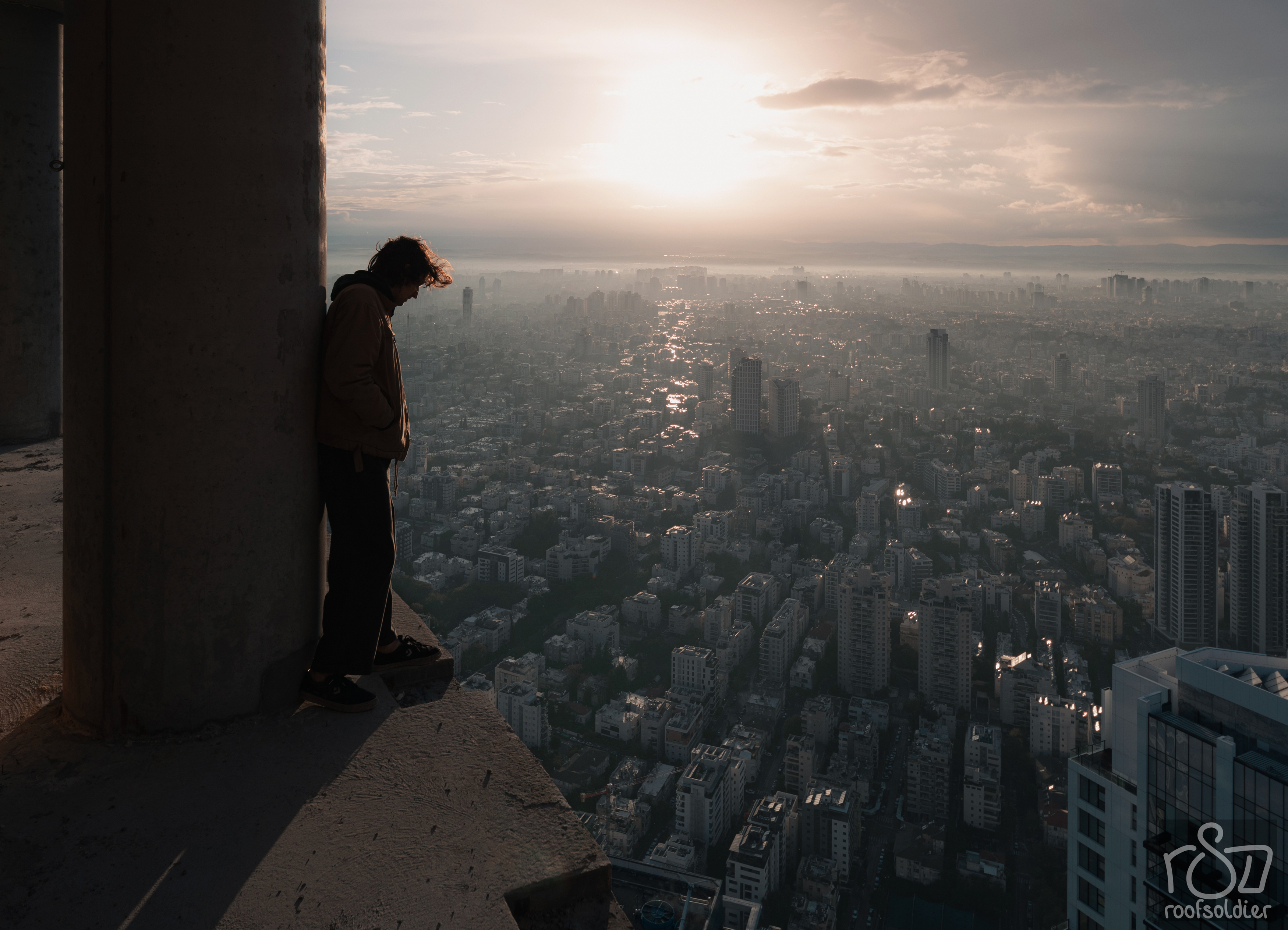 Roof, urban, urbex, tel aviv, israel, skyline, fog, city, cityscape, Голубев Алексей