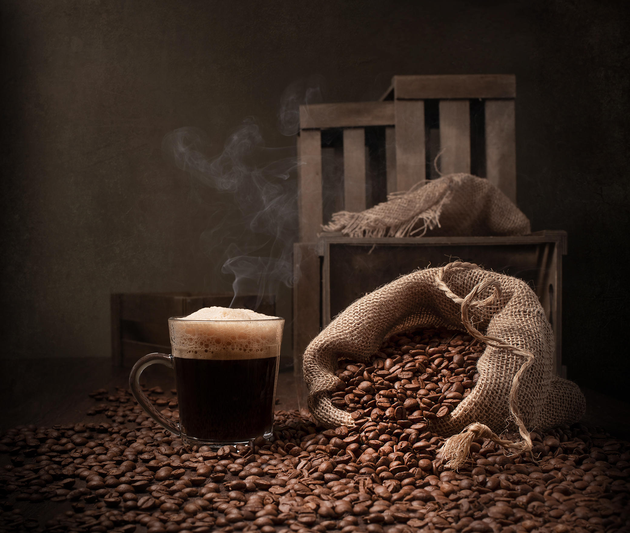Still life, coffee, light, shadow, smoke, Maria Margareth Perfoncio