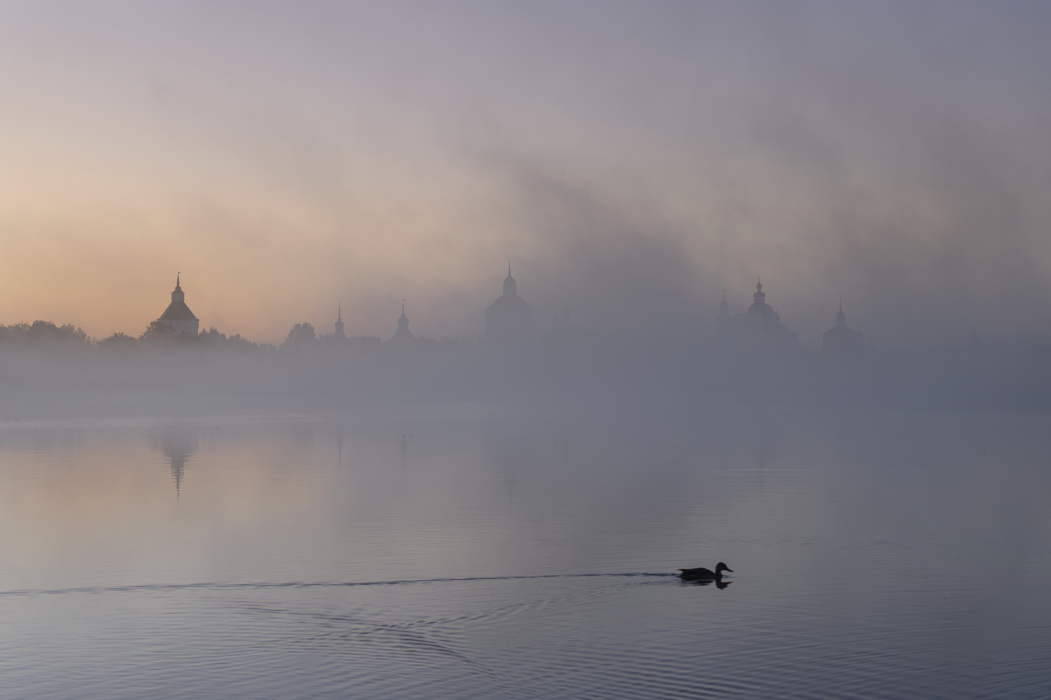 кириллов, кирилло-белозерский монастырь, утро, рассвет, монастырь, утро, вологодская область, вологда, туман, сиверское озеро, Дейнекина Галина