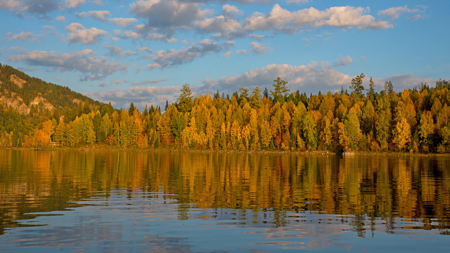 бирюса, залив, осень, краски, Юрий Мальцев