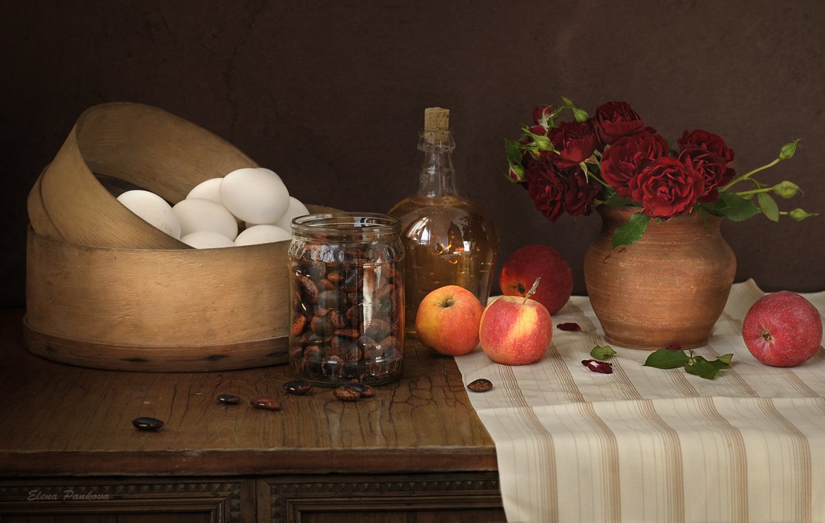 розы,  яблоки, фасоль, Elena Pankova