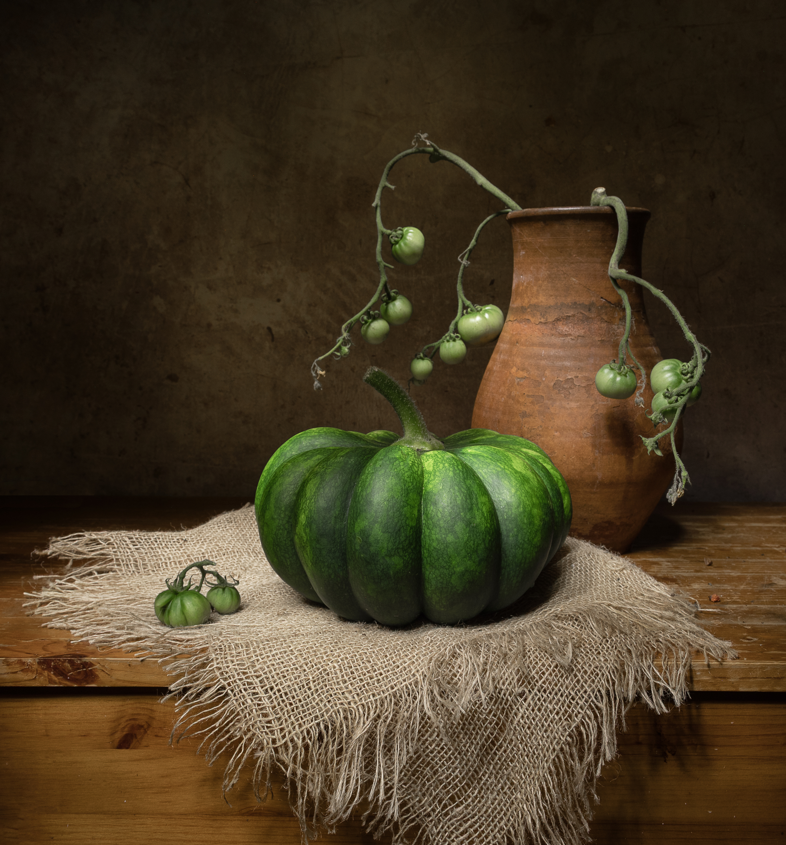 натюрморт, помидор, помидоры, тыква, Татьяна Феденкова