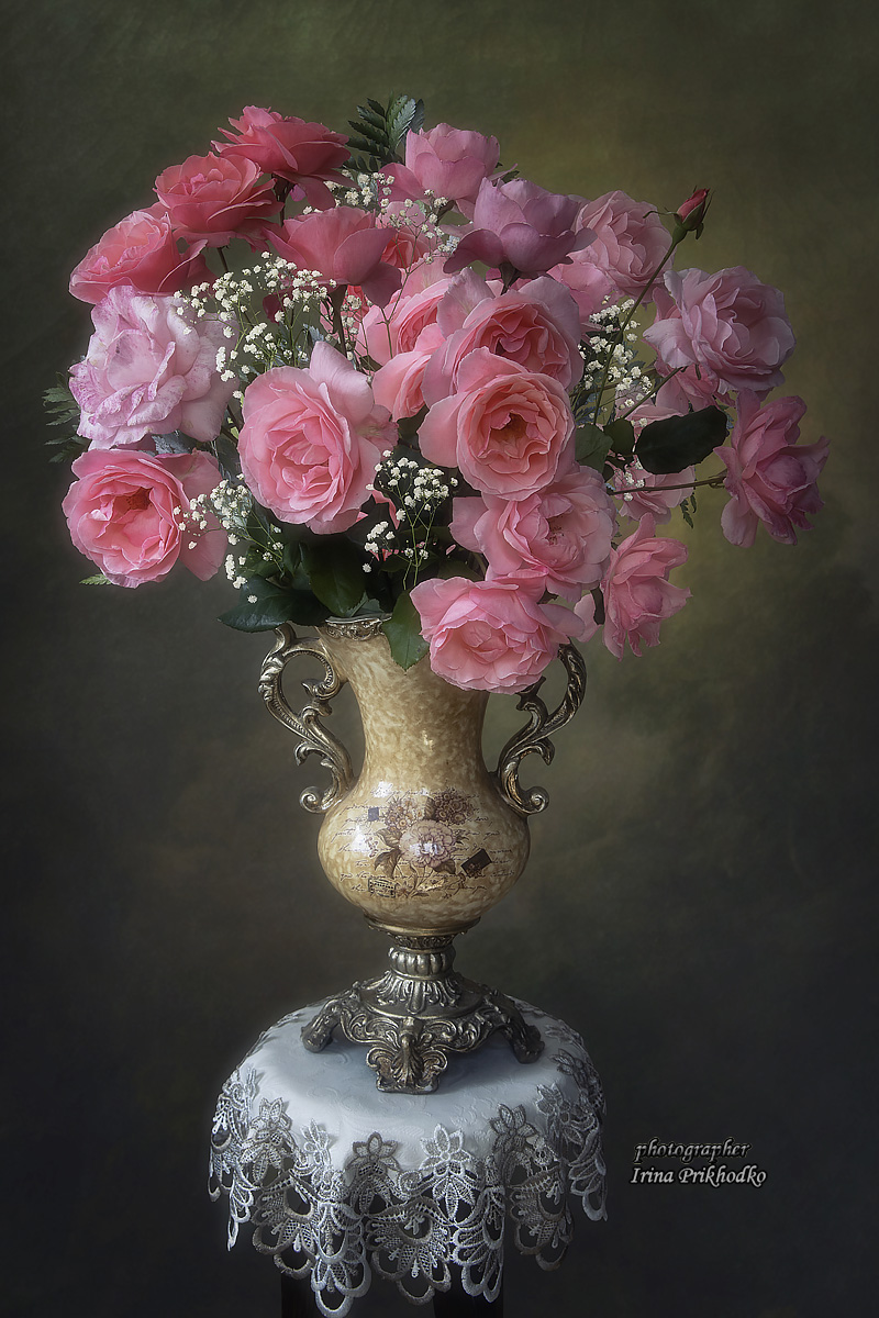 натюрморт, цветы, букеты, розы, чайные розы, Приходько Ирина