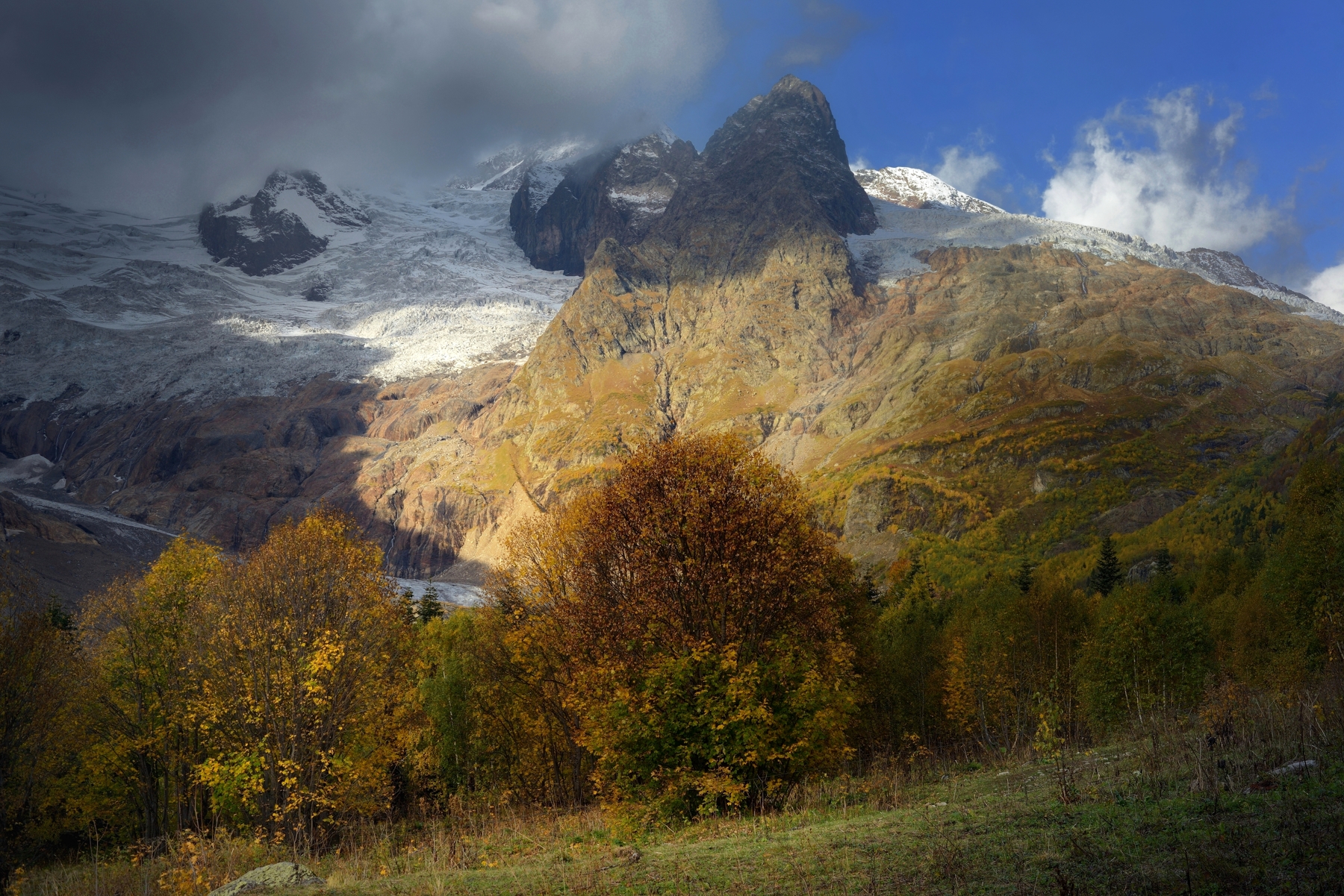 горы осень кавказ домбай, Александр Жарников