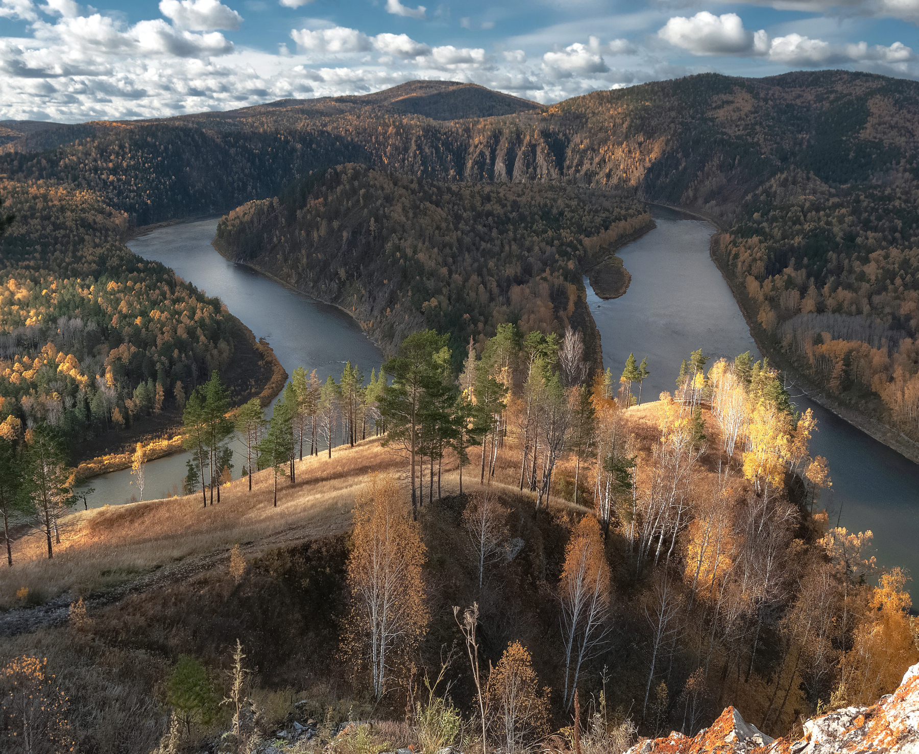 осень, манская петля, полоска света, пасмурно, Марина Фомина