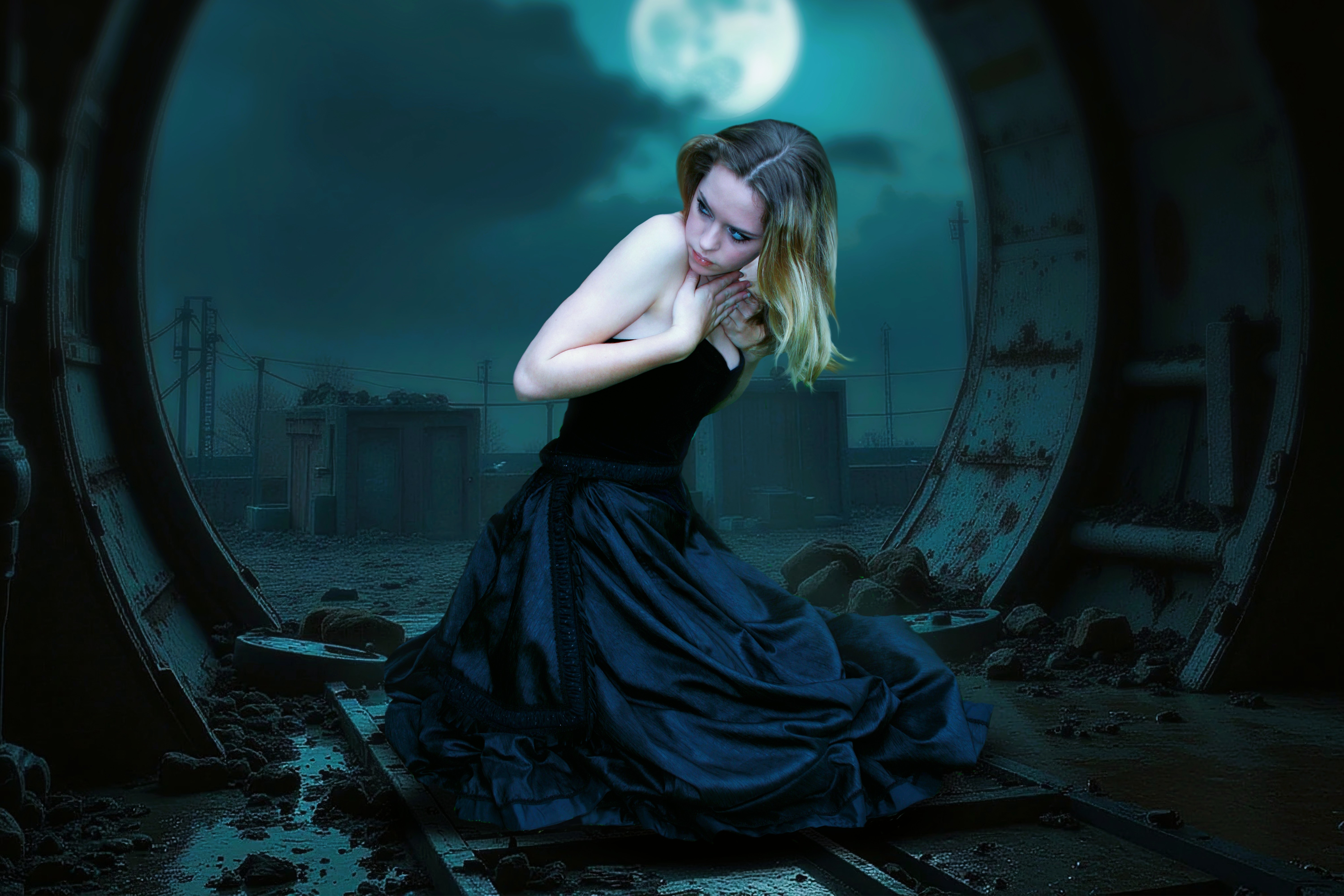 девушка, отсек станции, Sergii Vidov