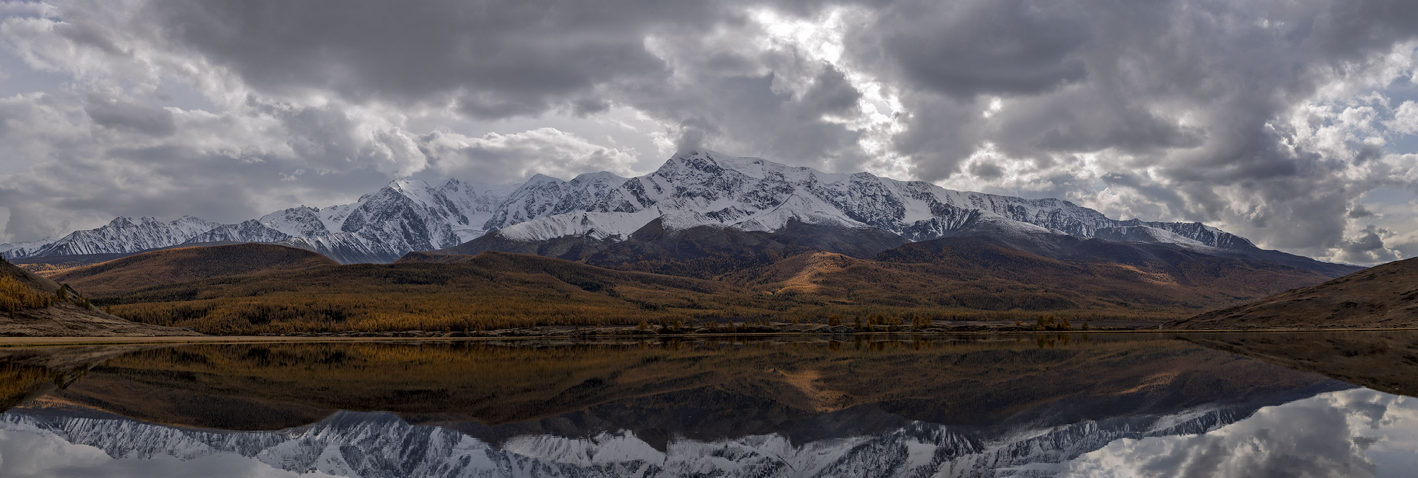 алтай, озеро, горы, хребет, вершинв, снег, облака, осень, Игорь Токарев